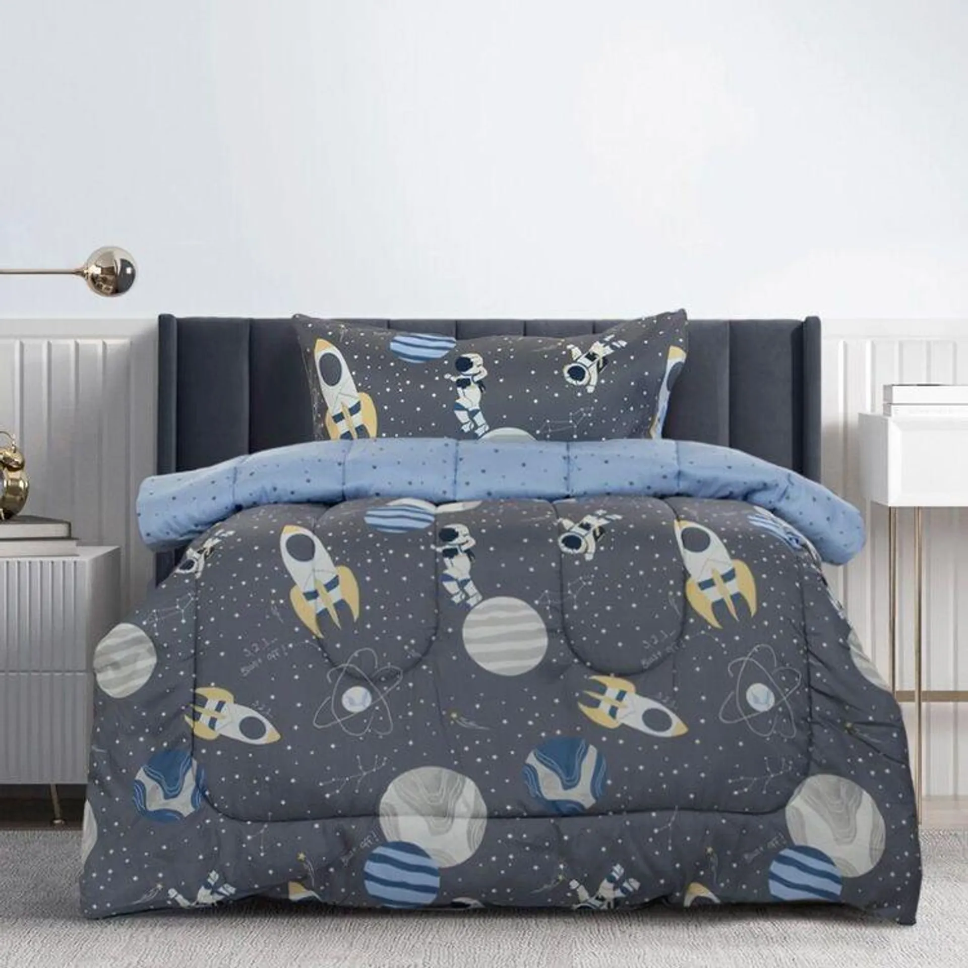 Kids House Space Explorer Comforter Set Navy