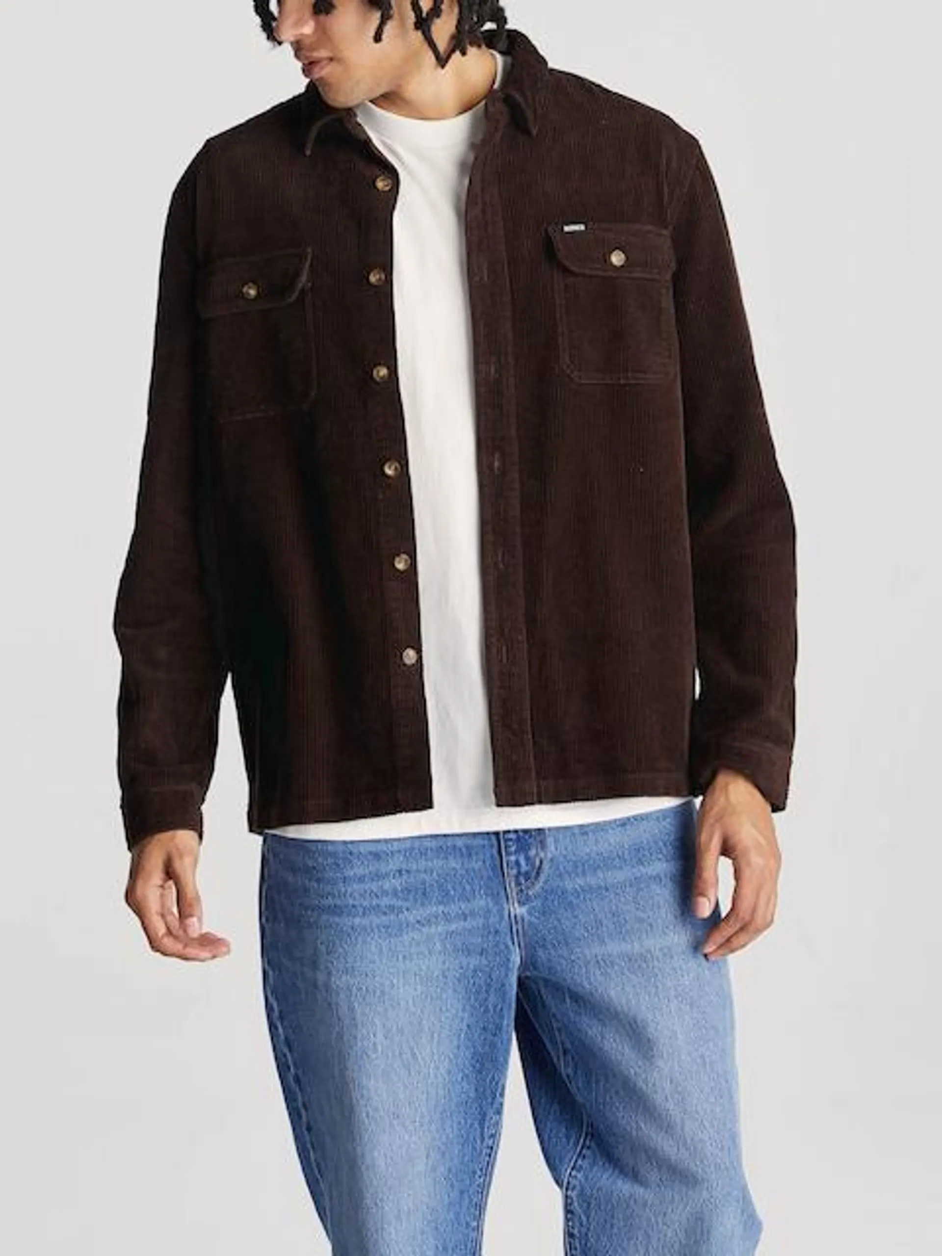 Riders By Lee Worker Shirt In Brown Cord