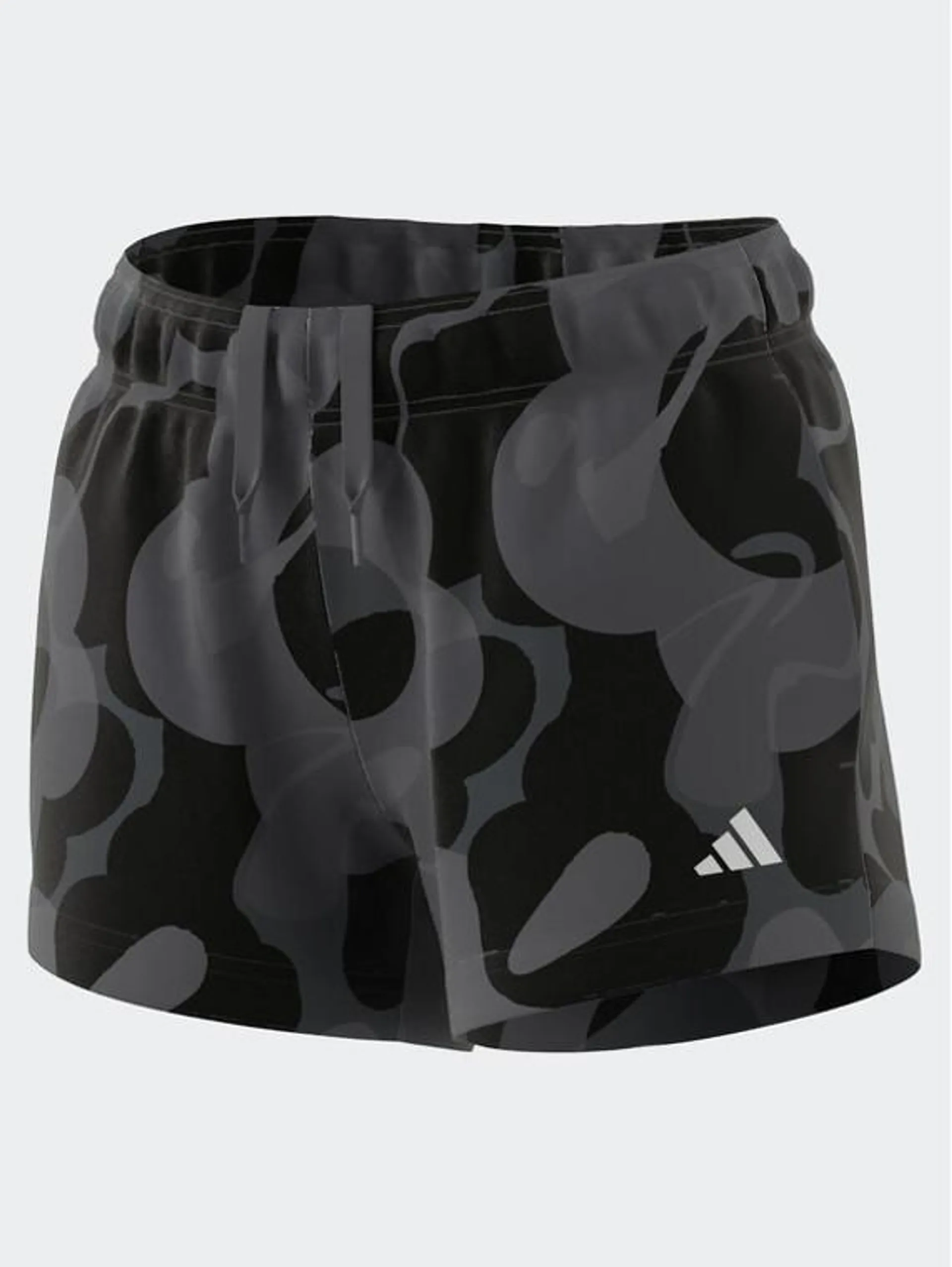 Adidas Girls Essential Aeroready Printed Shorts Black/Carbon/Grey Six
