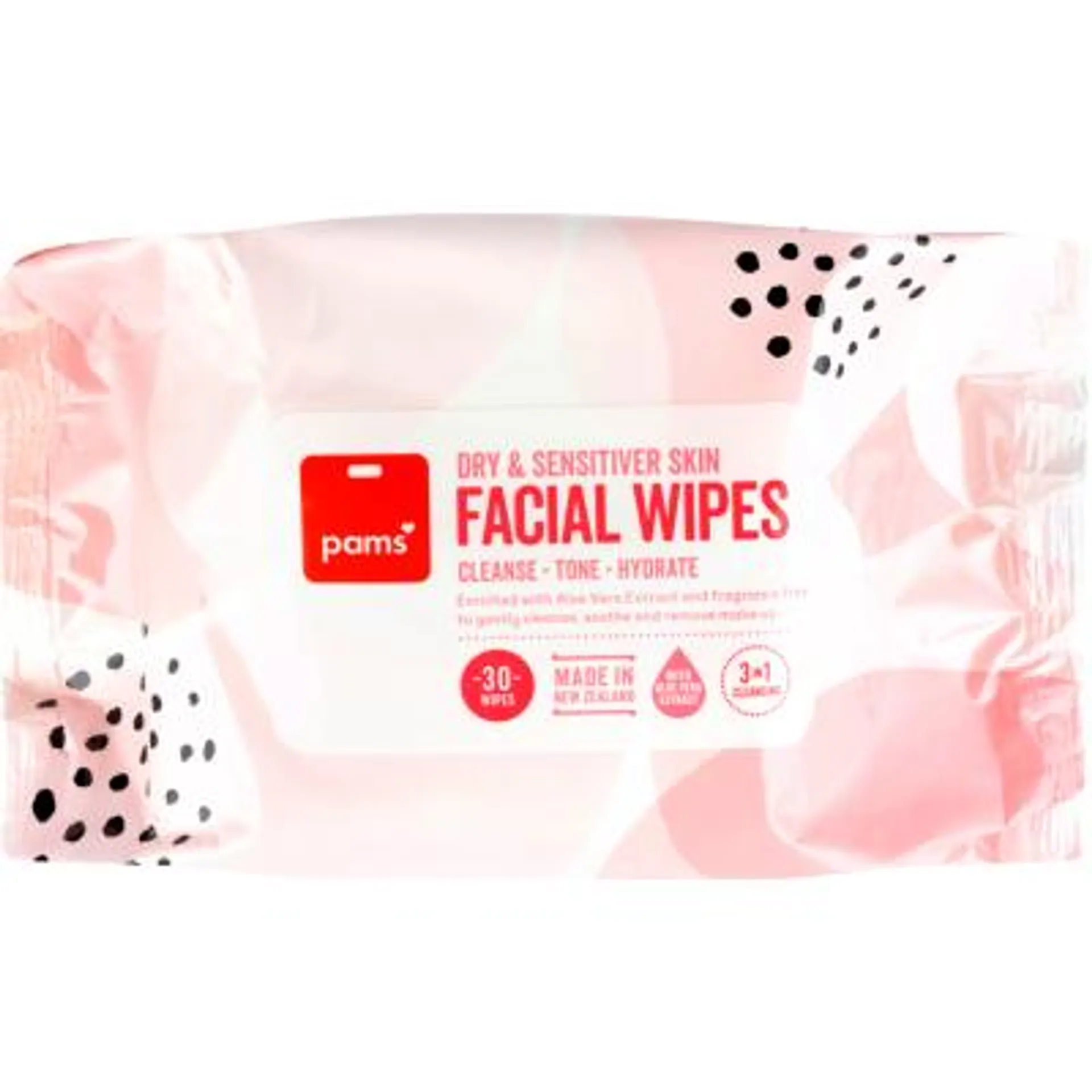 Pams Dry & Sensitive Skin Facial Wipes