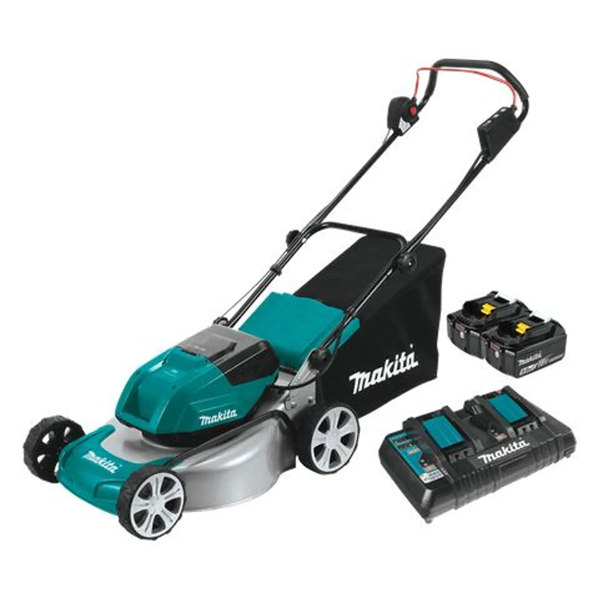 Makita LXT Cordless Lawn Mower 460mm/18in 36V (2x18V) 5Ah