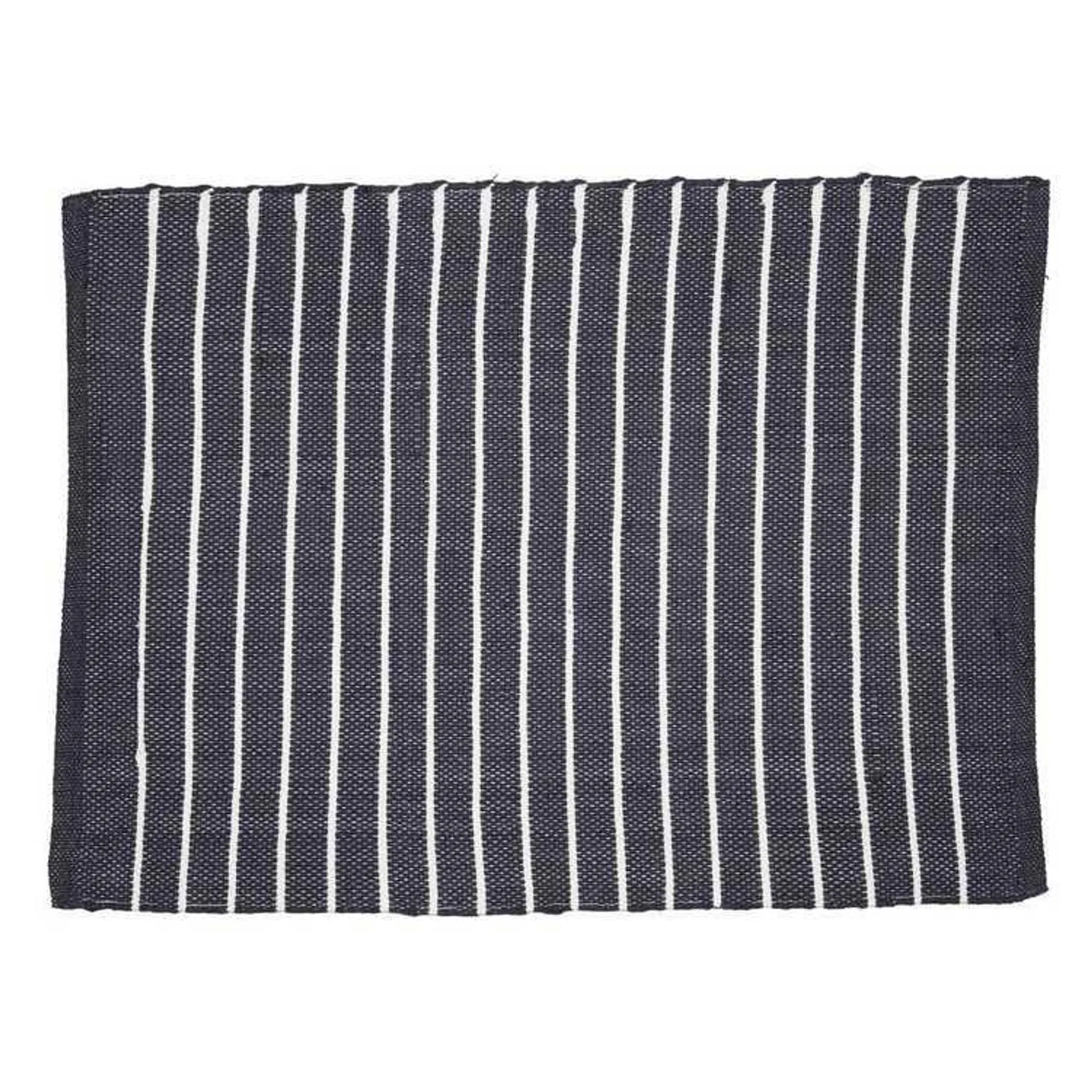 KOO Elite Sorrento Stripe Bath Mat Charcoal & Off White Bath Mat