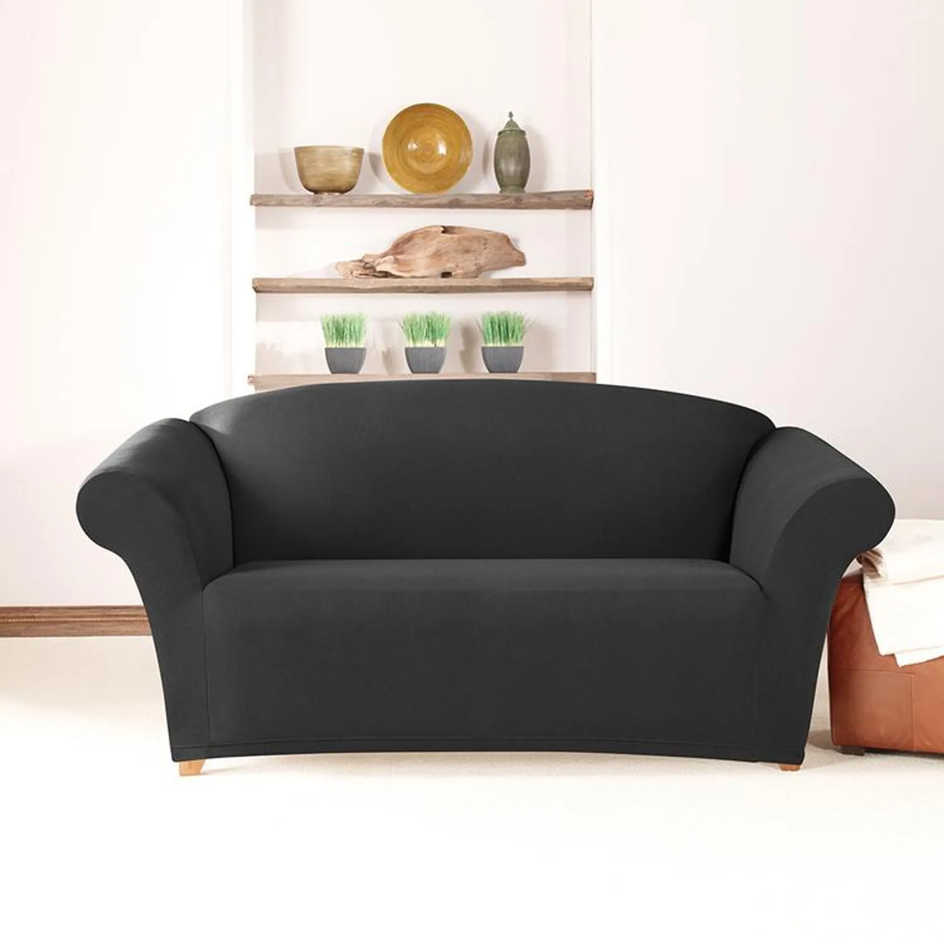 Surefit Ardor 2 Seater Sofa Cover Charcoal