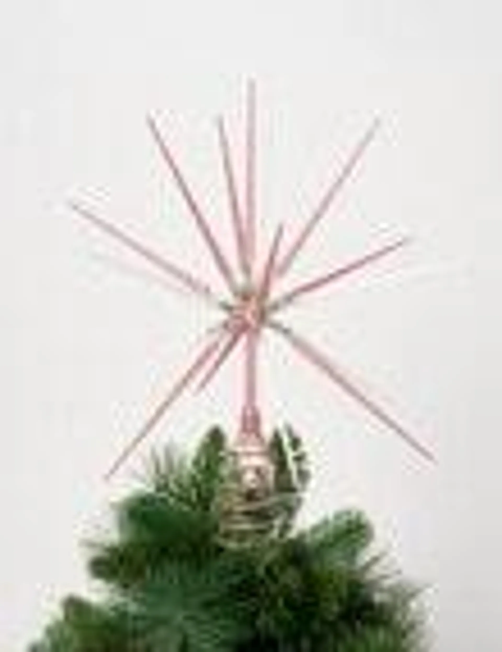 Christmas Shop Burst Tree Topper, Blush & White