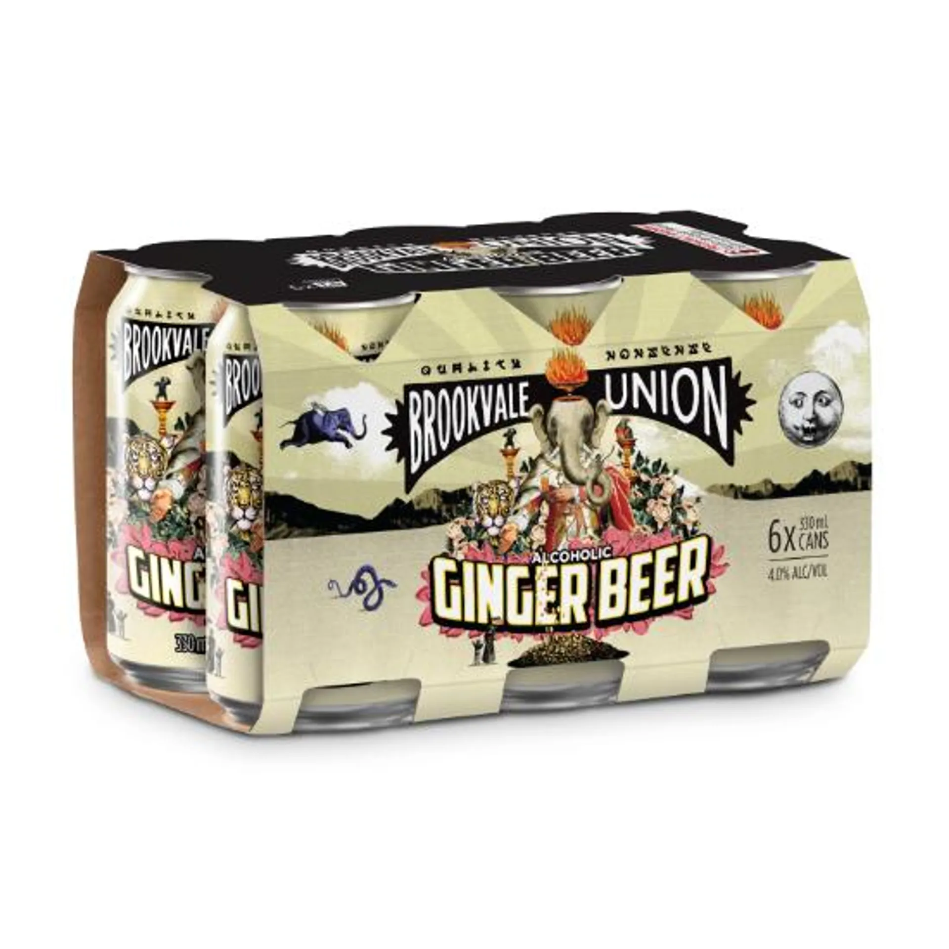 Brookvale Union Alcoholic Ginger Beer 4% Cans 6x330ml