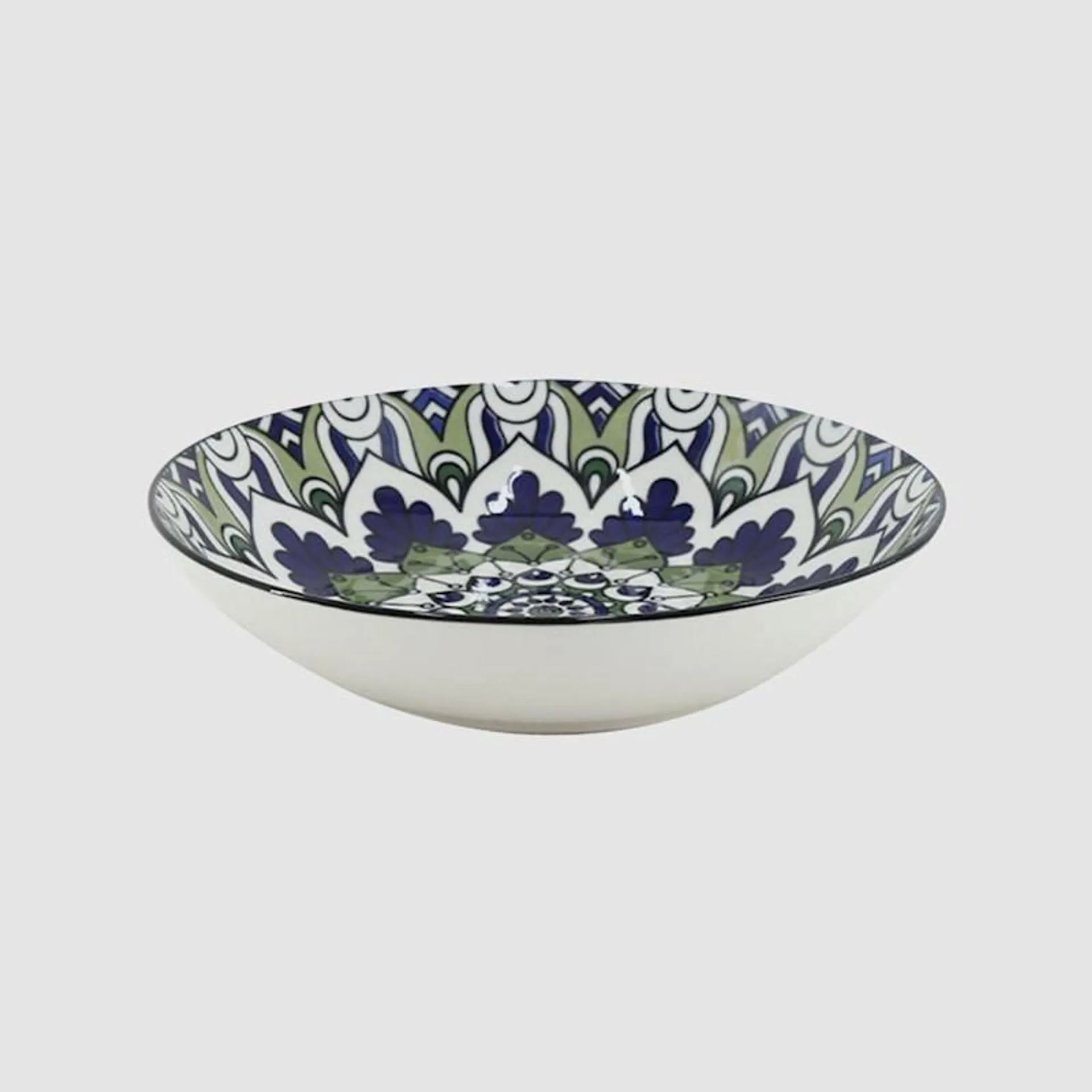 Arthouse Maroc Porcelain Soup Plate 20cm Green/Blue