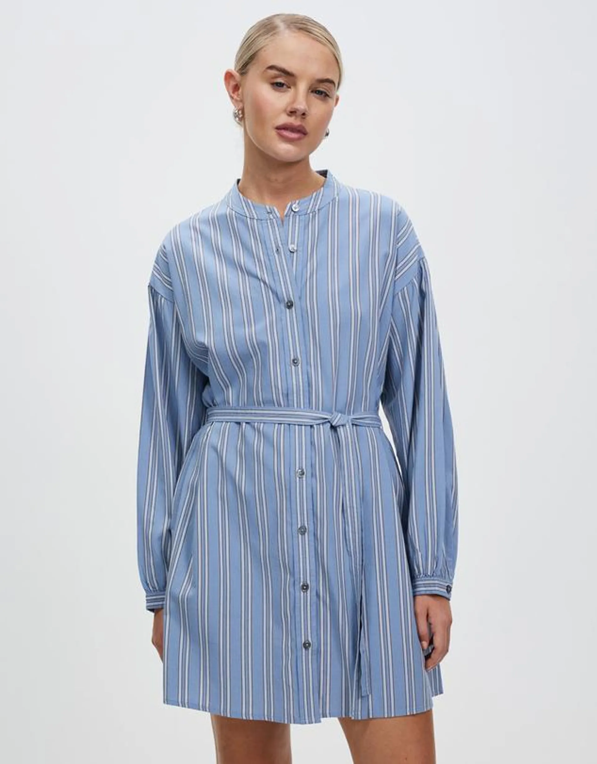 Luna Cotton Blend Stripe Mini Dress