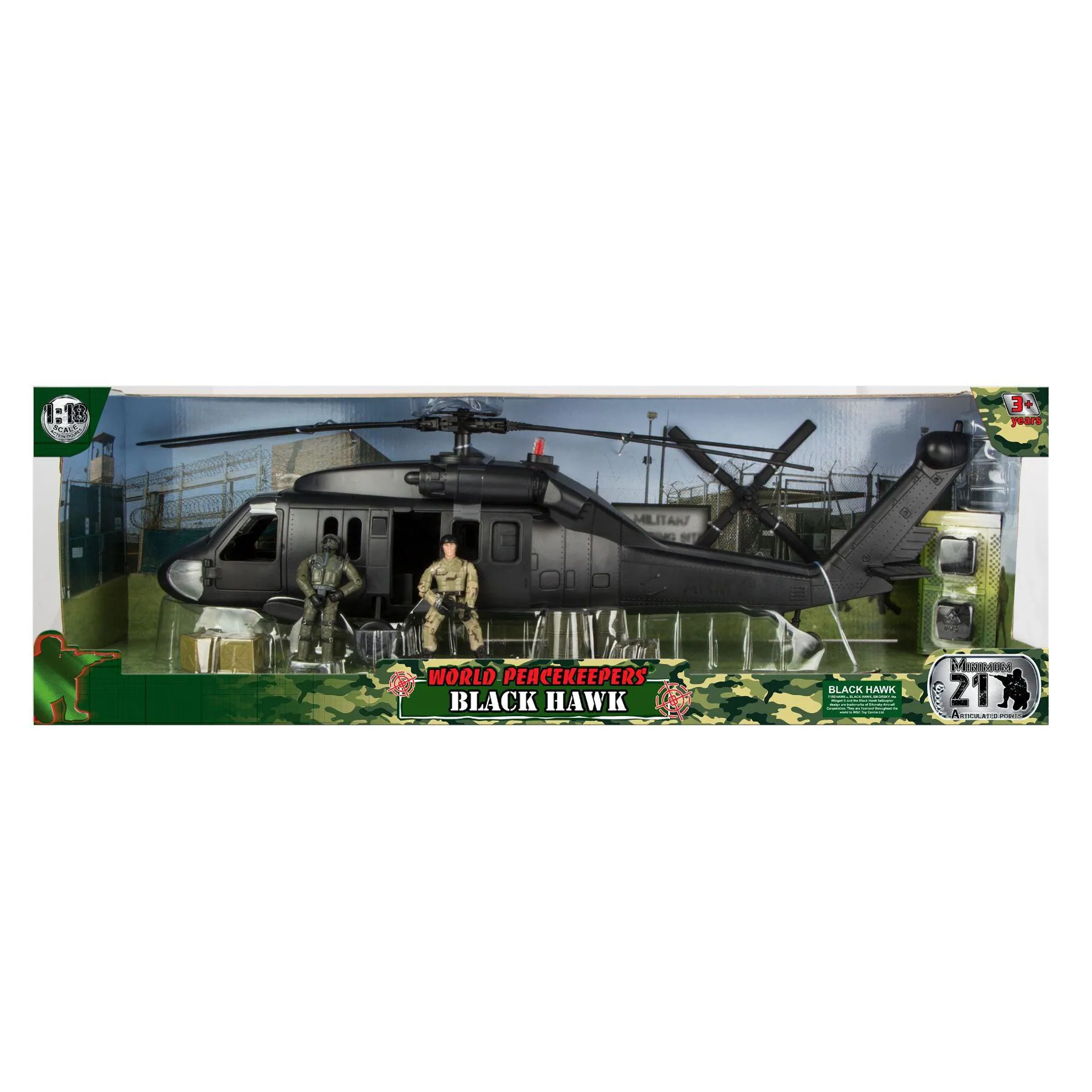 WORLD PEACEKEEPERS 1:18 BLACK HAWK HELICOPTER