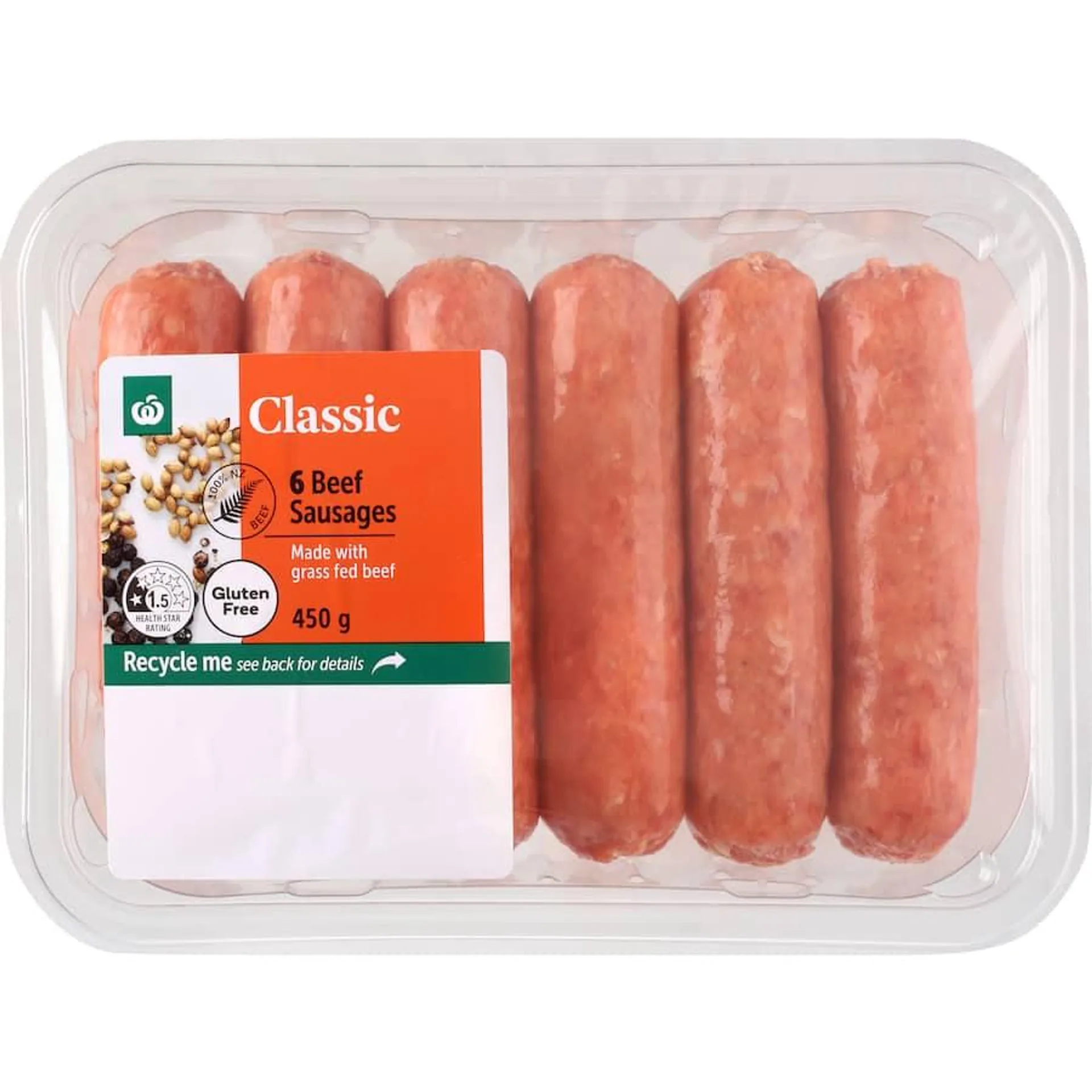 Woolworths Sausages Classic Beef