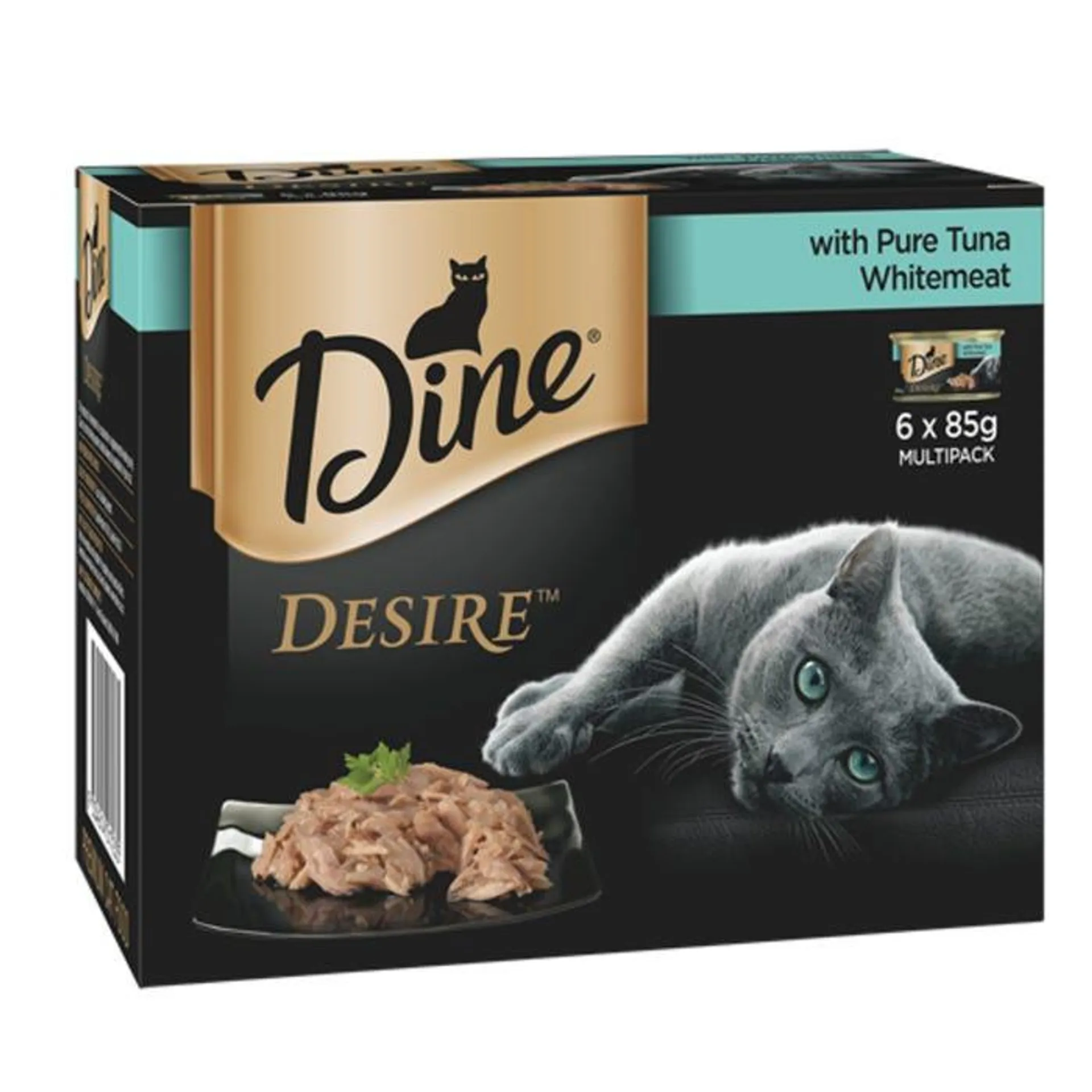Dine Desire Pure Tuna Whitemeat Pack Cat Food 6 X 85g