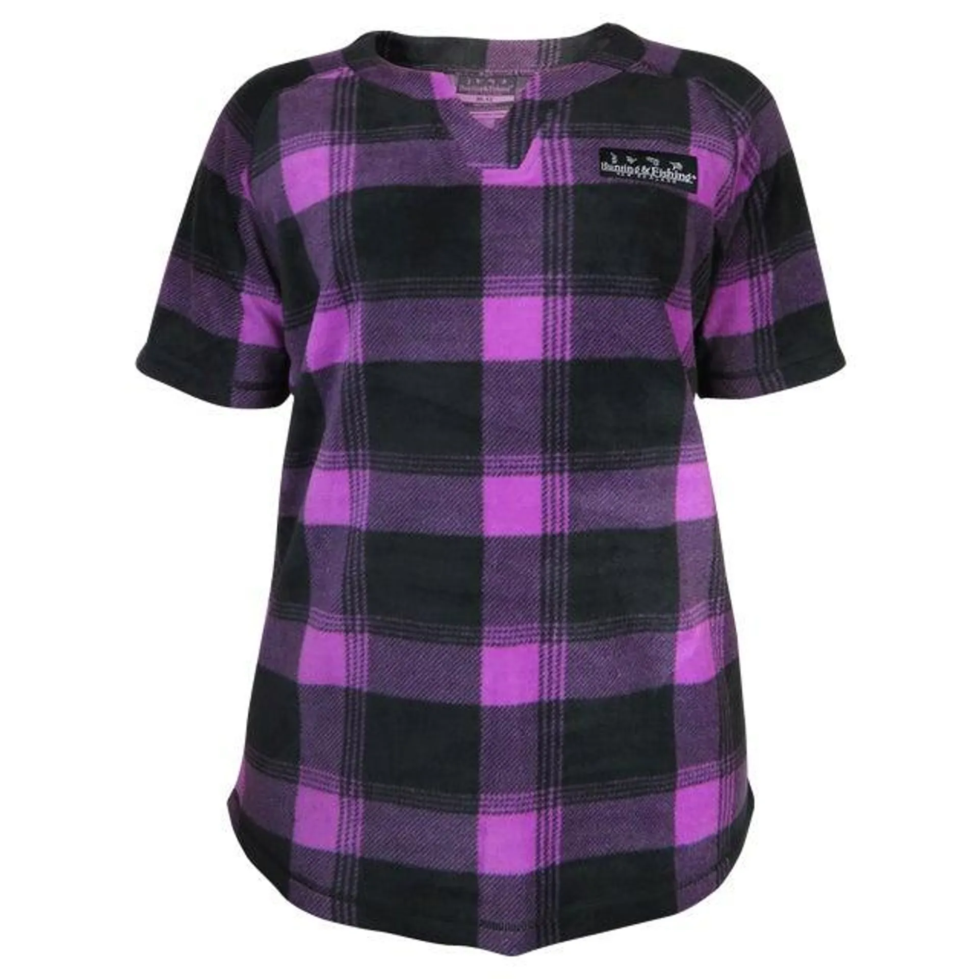 Hunting & Fishing Womens Retro Check Tee Lilac/Black