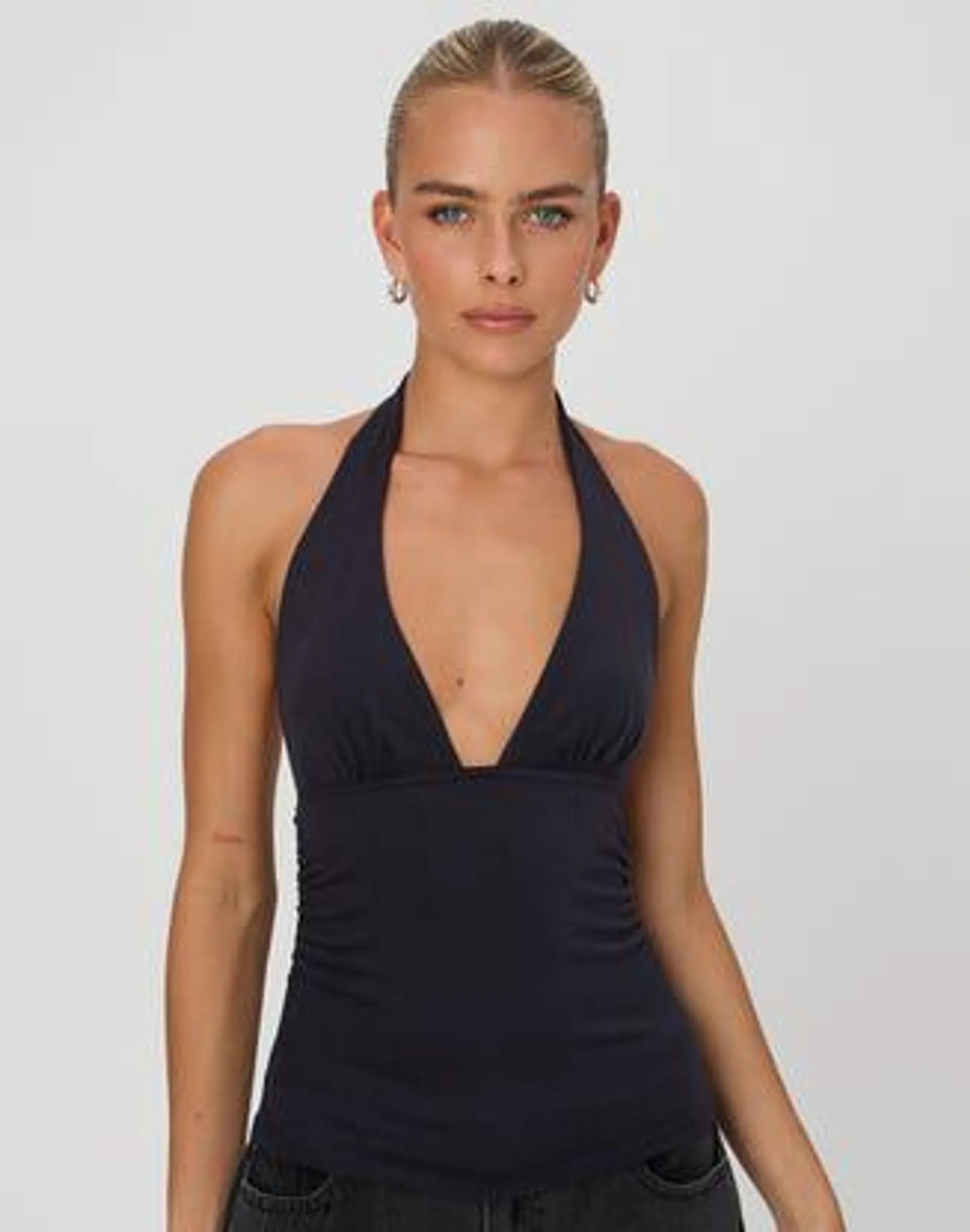 Ruched Modal Halter Top