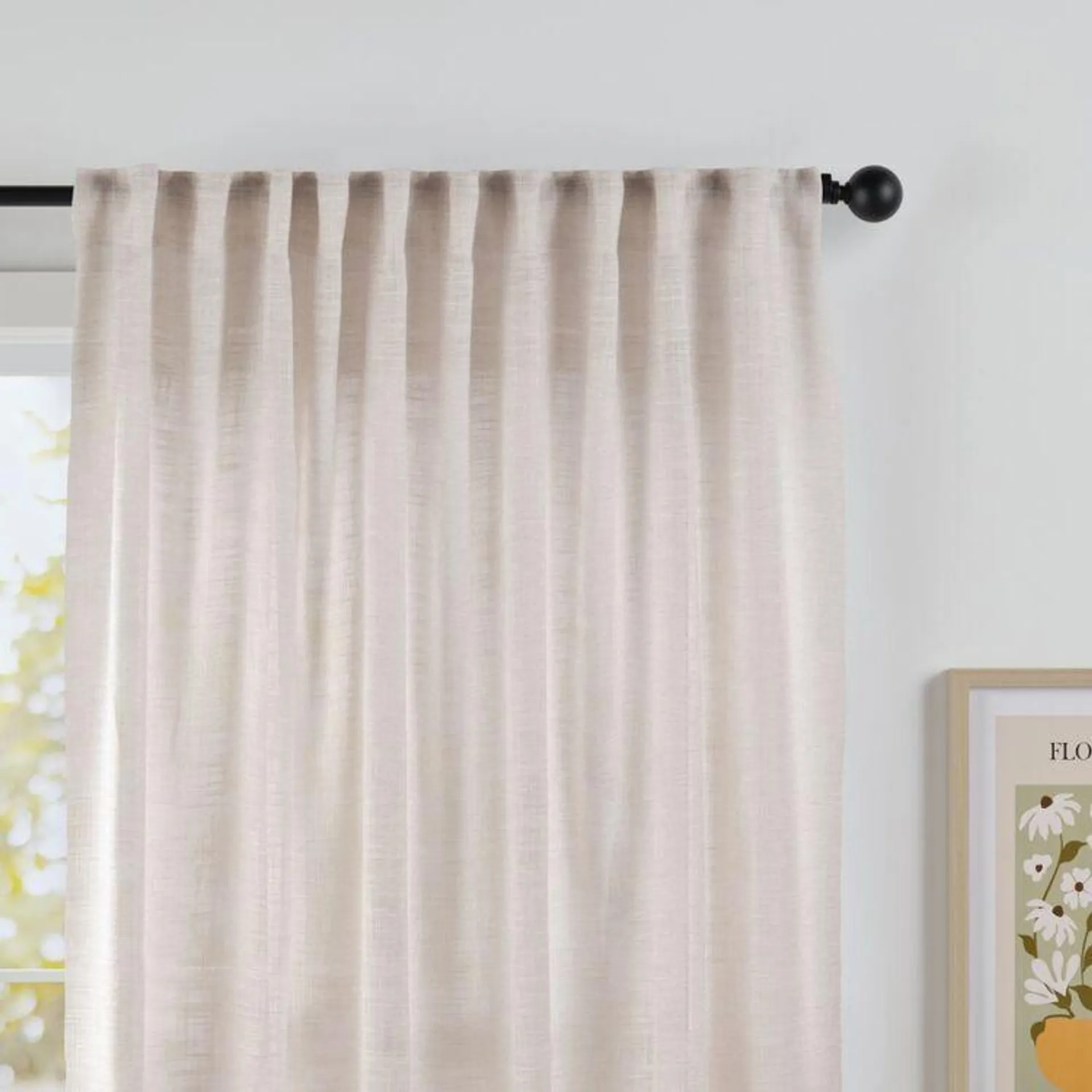 Gummerson Neutrals 270 cm Multi Header Cut, Hem & Hang Curtain Fabric Stone 270 cm