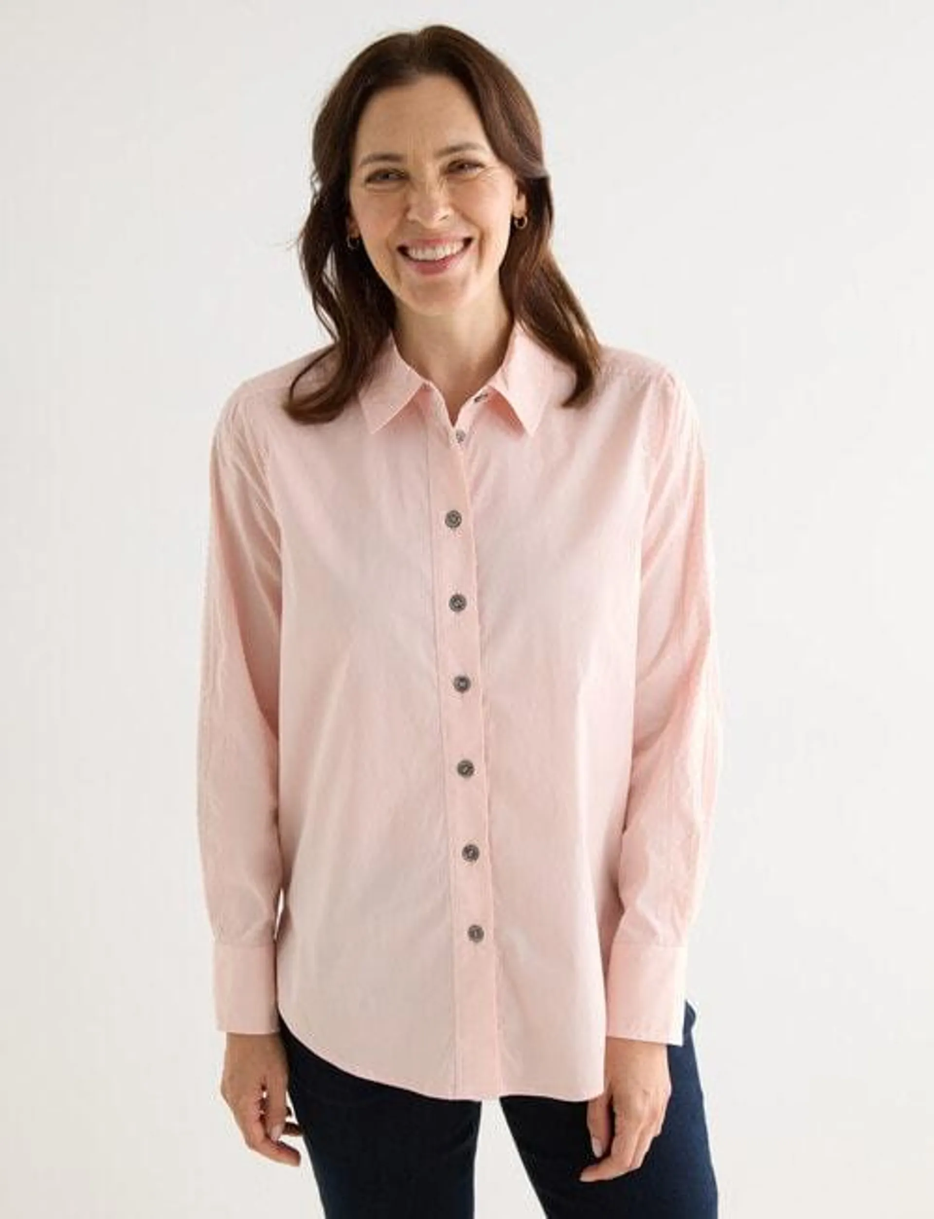 Line 7 Pace Panelled Shirt, Light Pink