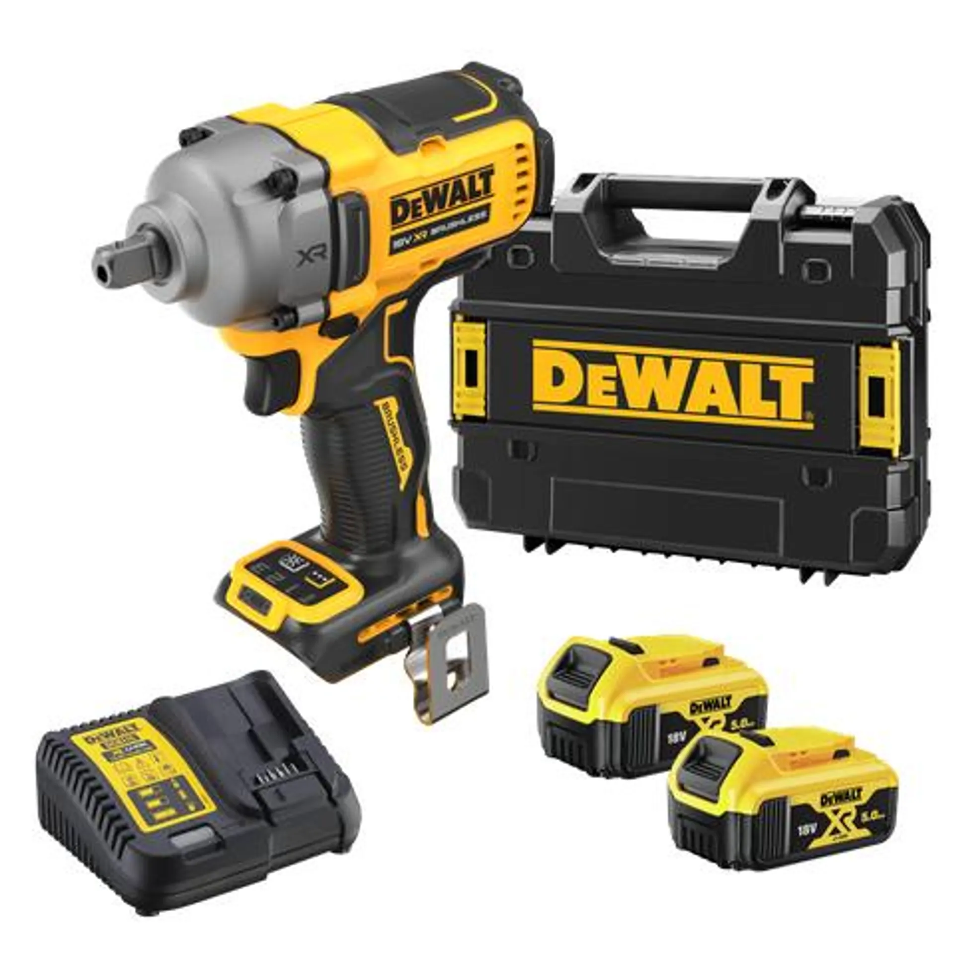 DeWalt Cordless Impact Wrench Mid Torque Brushless Pin 812Nm 18v 5Ah