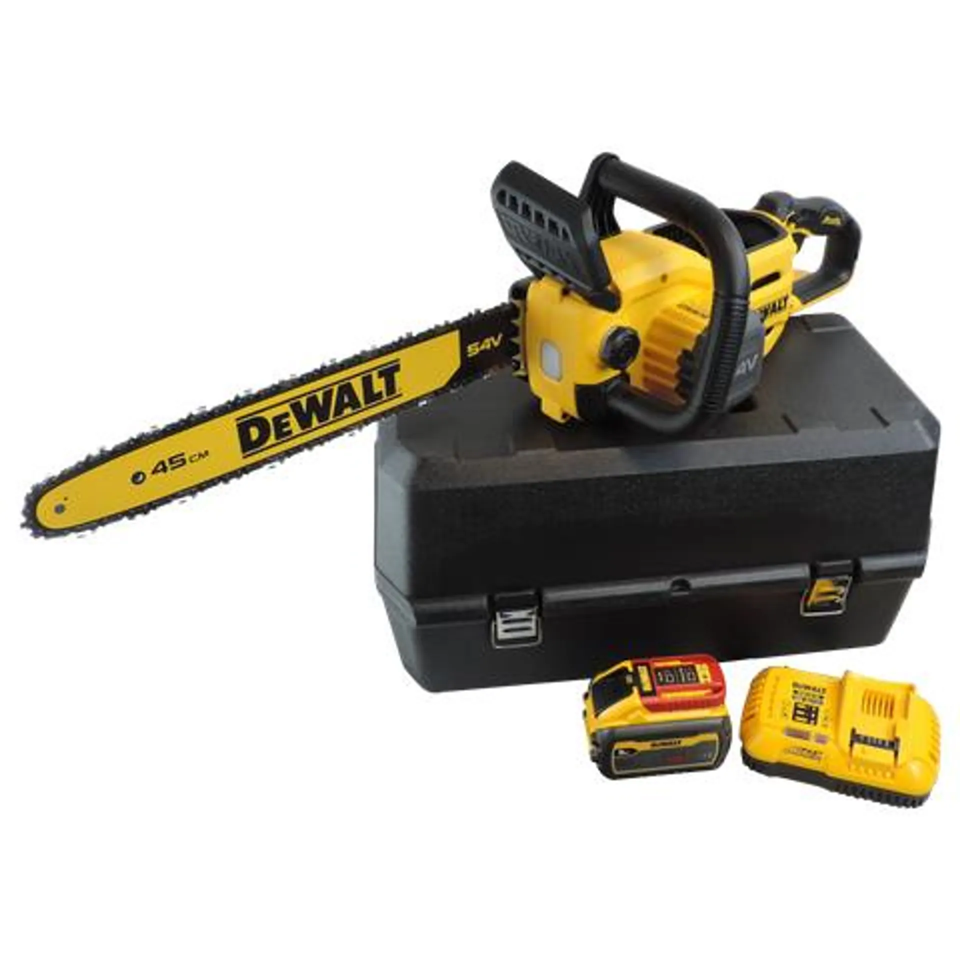 DeWalt Cordless Chainsaw Brushless 18in/45cm 54v 9Ah with Case