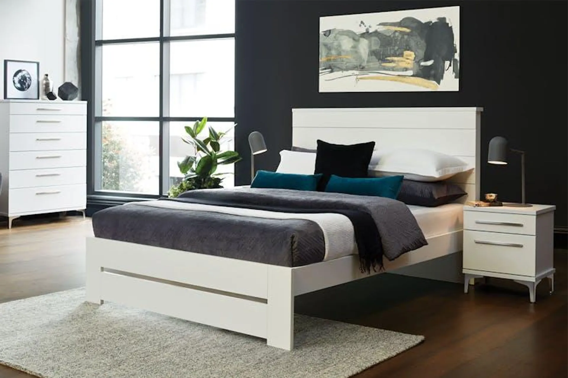 Aza Queen Bed Frame - White