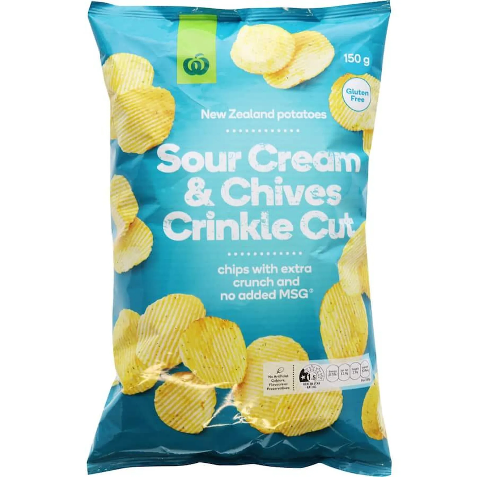 Woolworths Chips Sour Cream Chives Crinkle Cut