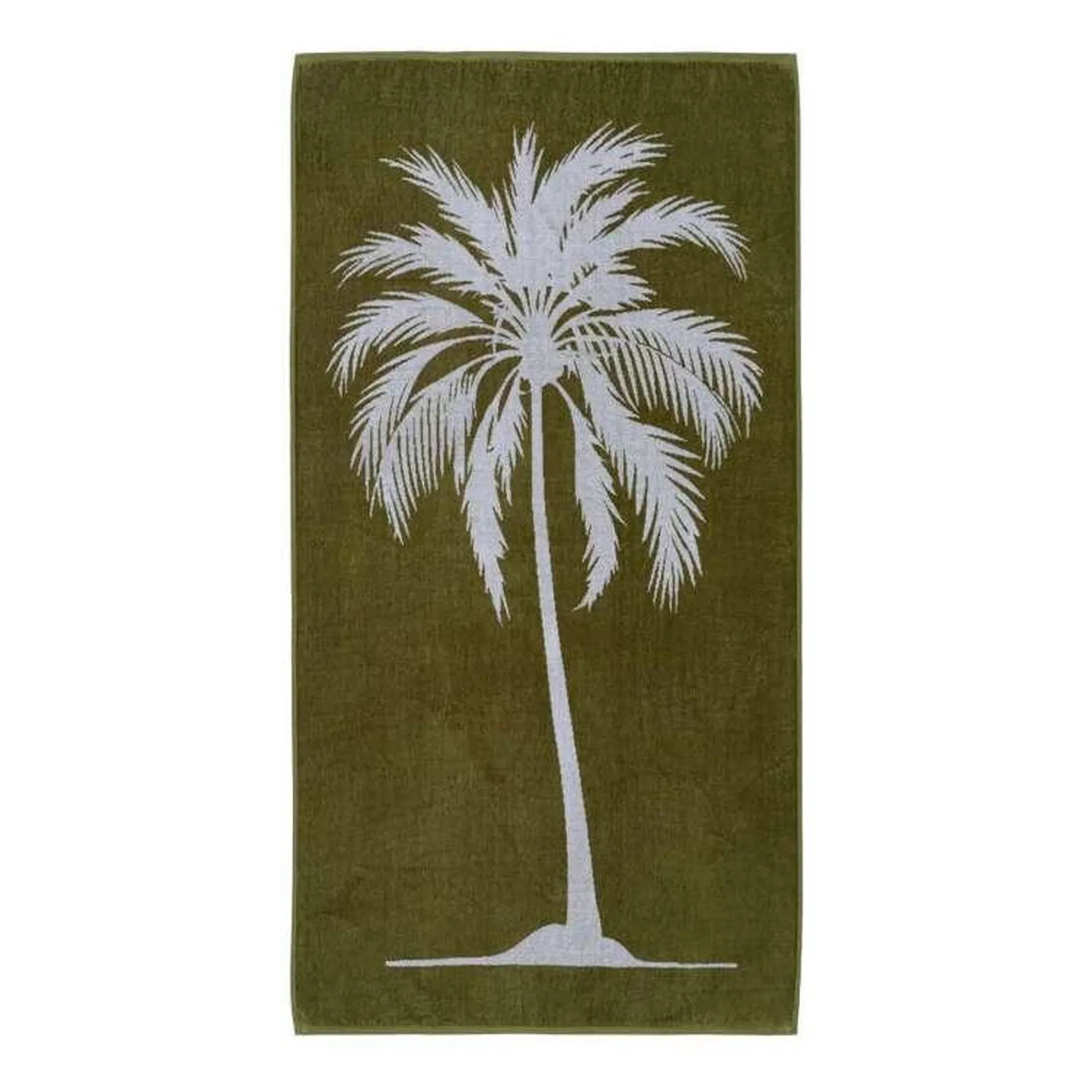 Logan & Mason Jacquard Beach Towels Khaki 80 x 160 cm