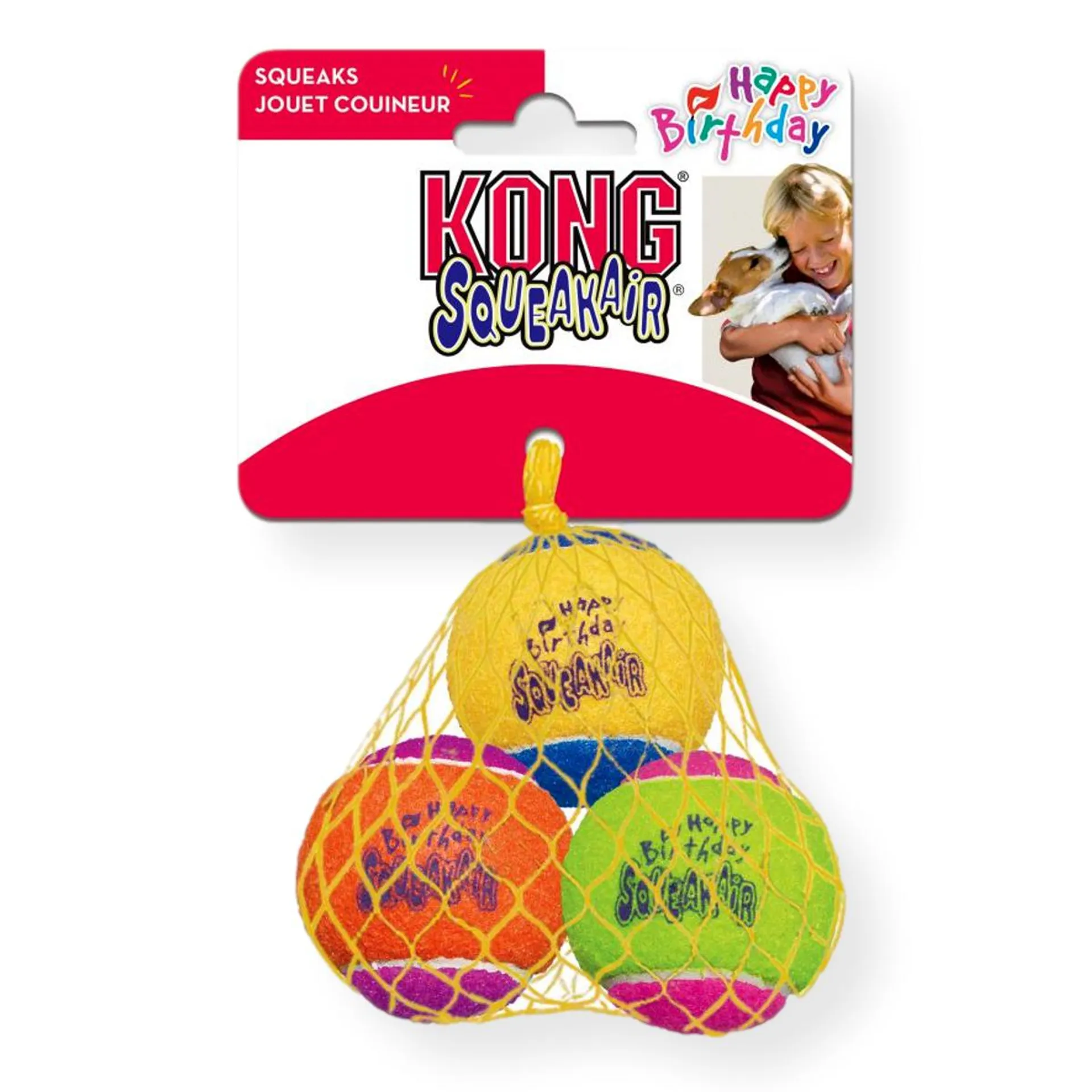 Kong Air Birthday Squeaker Ball Medium 3 pack