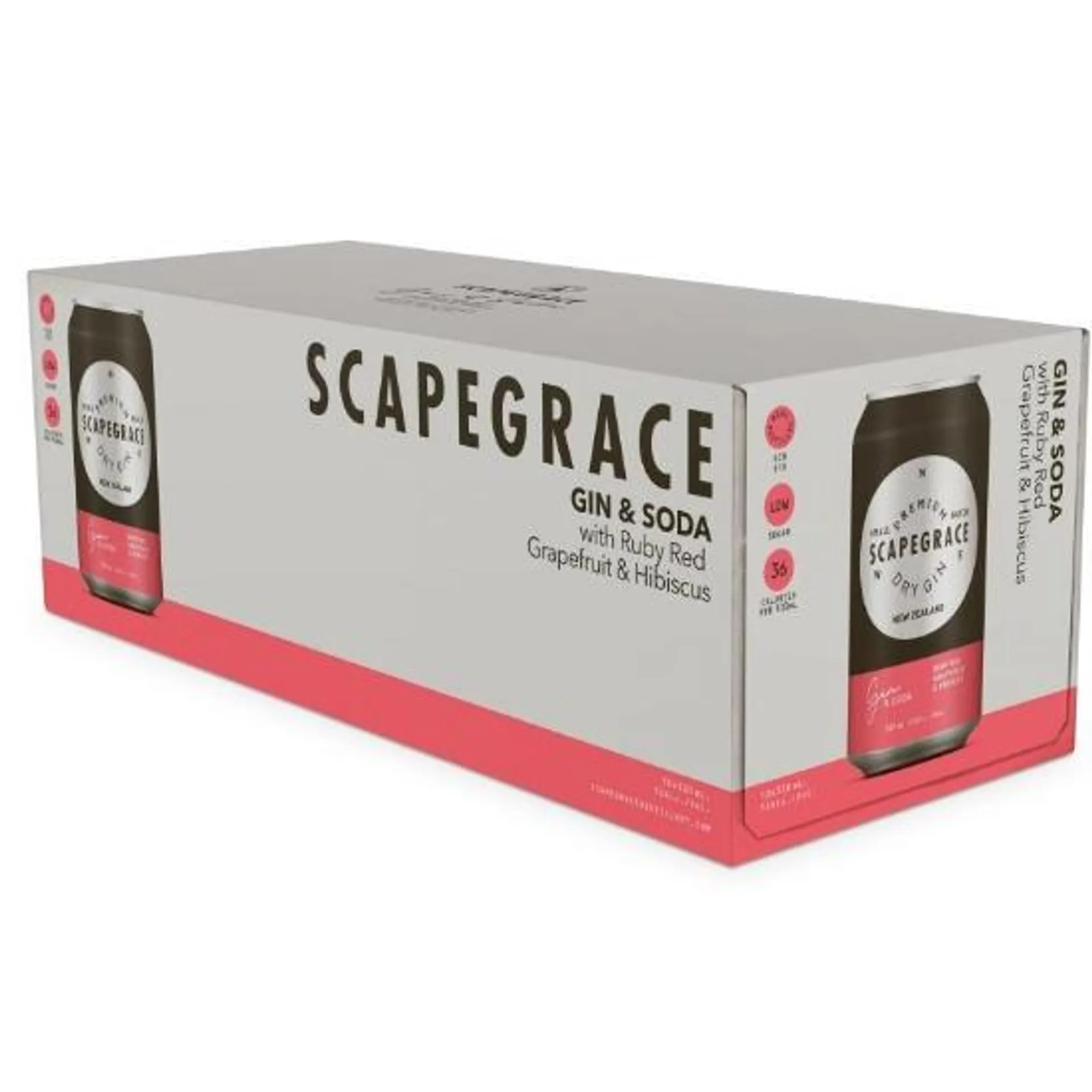 Scapegrace Gin & Soda Grapefruit & Hibiscus 5% Cans 10x330ml