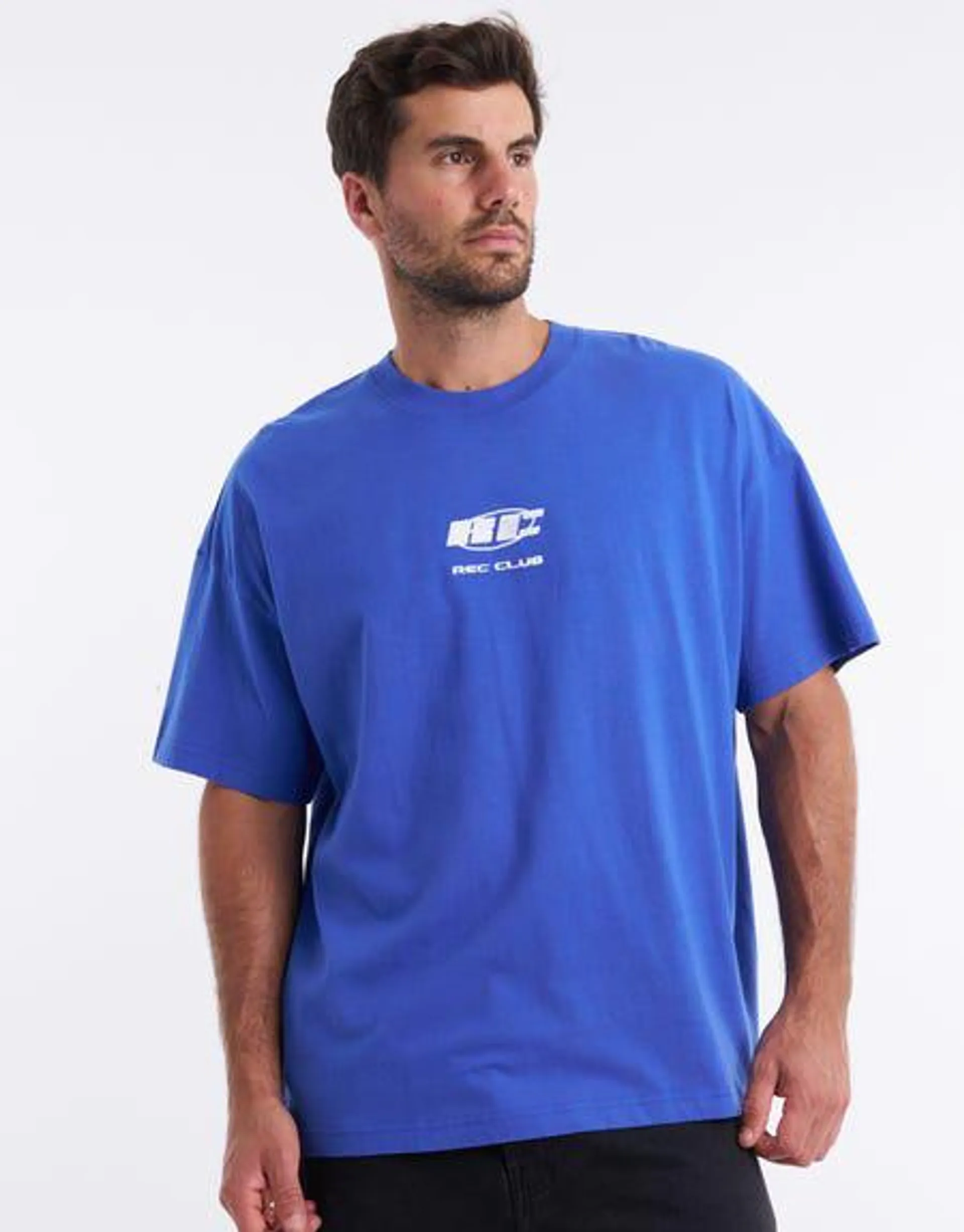 Rec Club Box Fit T Shirt in Royal Blue