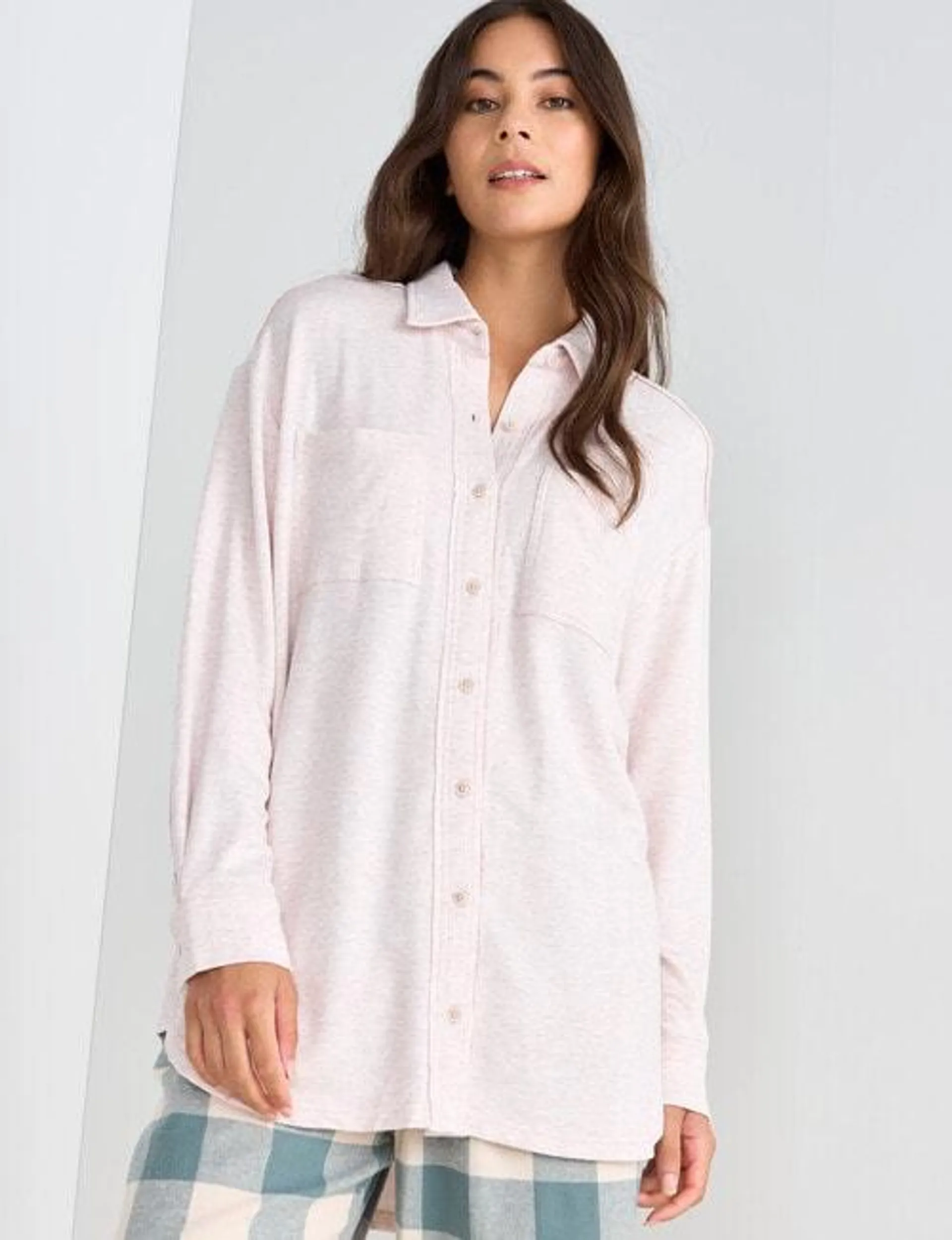 Mineral Sleep Soft Lounge Overshirt, Oatmeal