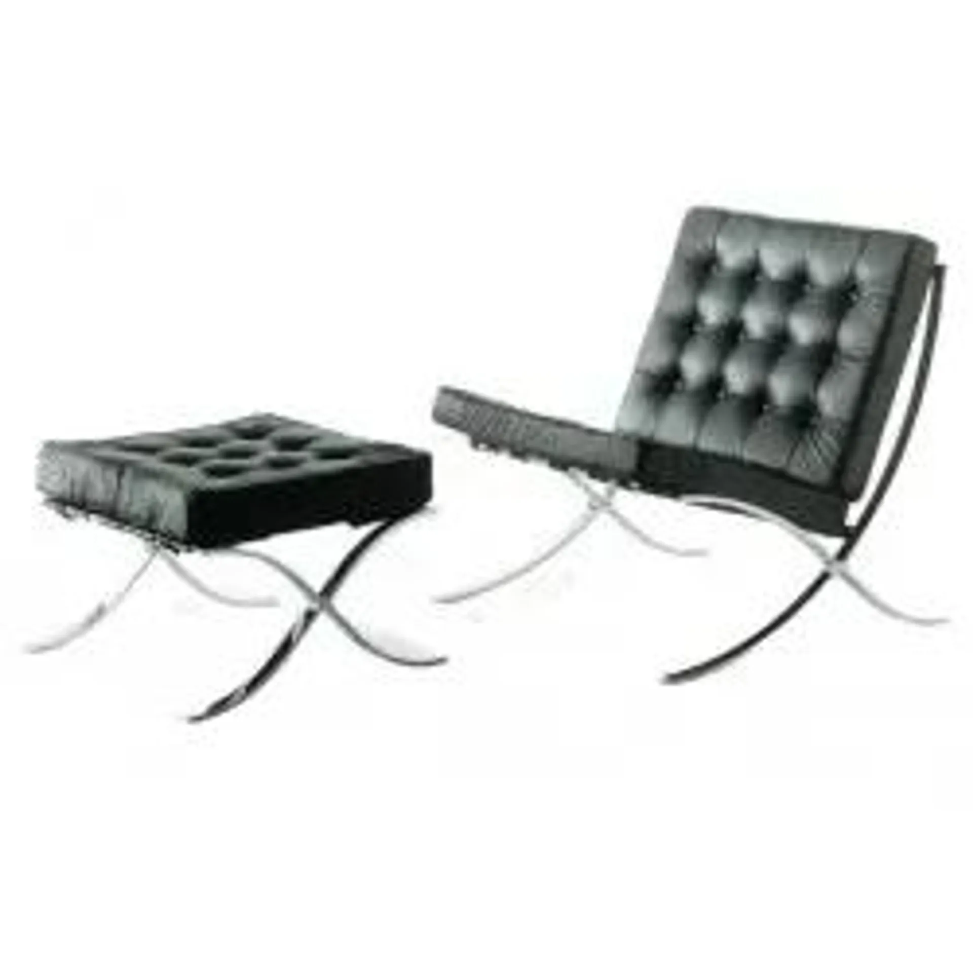 Barcelona Leather Chair & Footstool