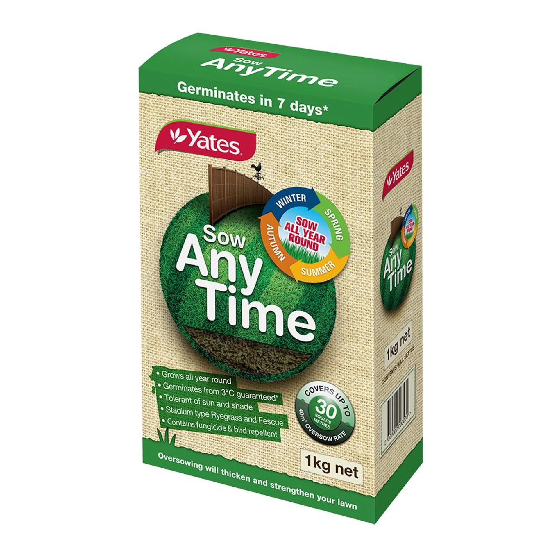 Yates Lawn Seed Sow Anytime - 1Kg