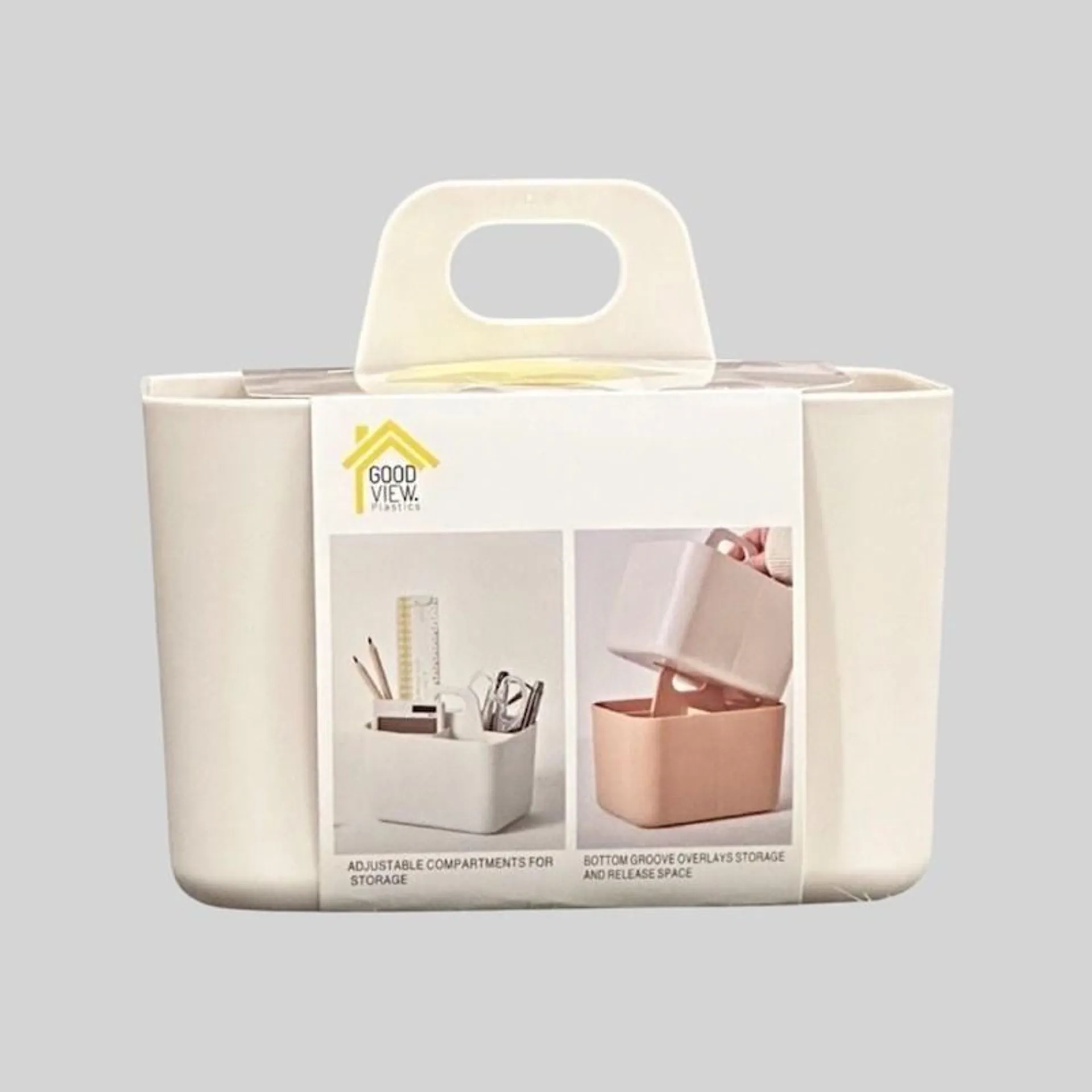 Goodview 3 Section Storage Box Caddy Cream