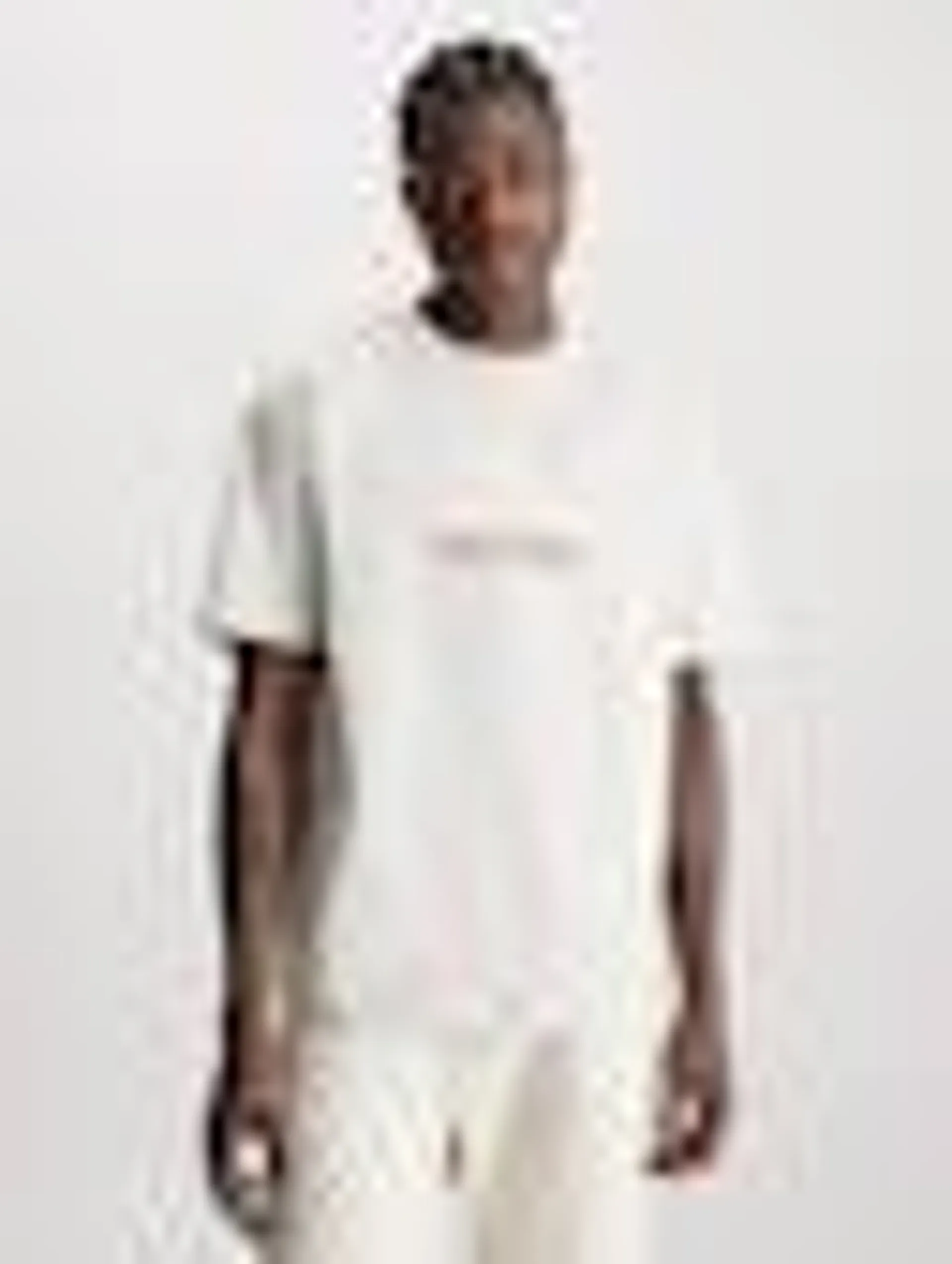 Calvin Klein Stacked Arch Tee In Eggshell