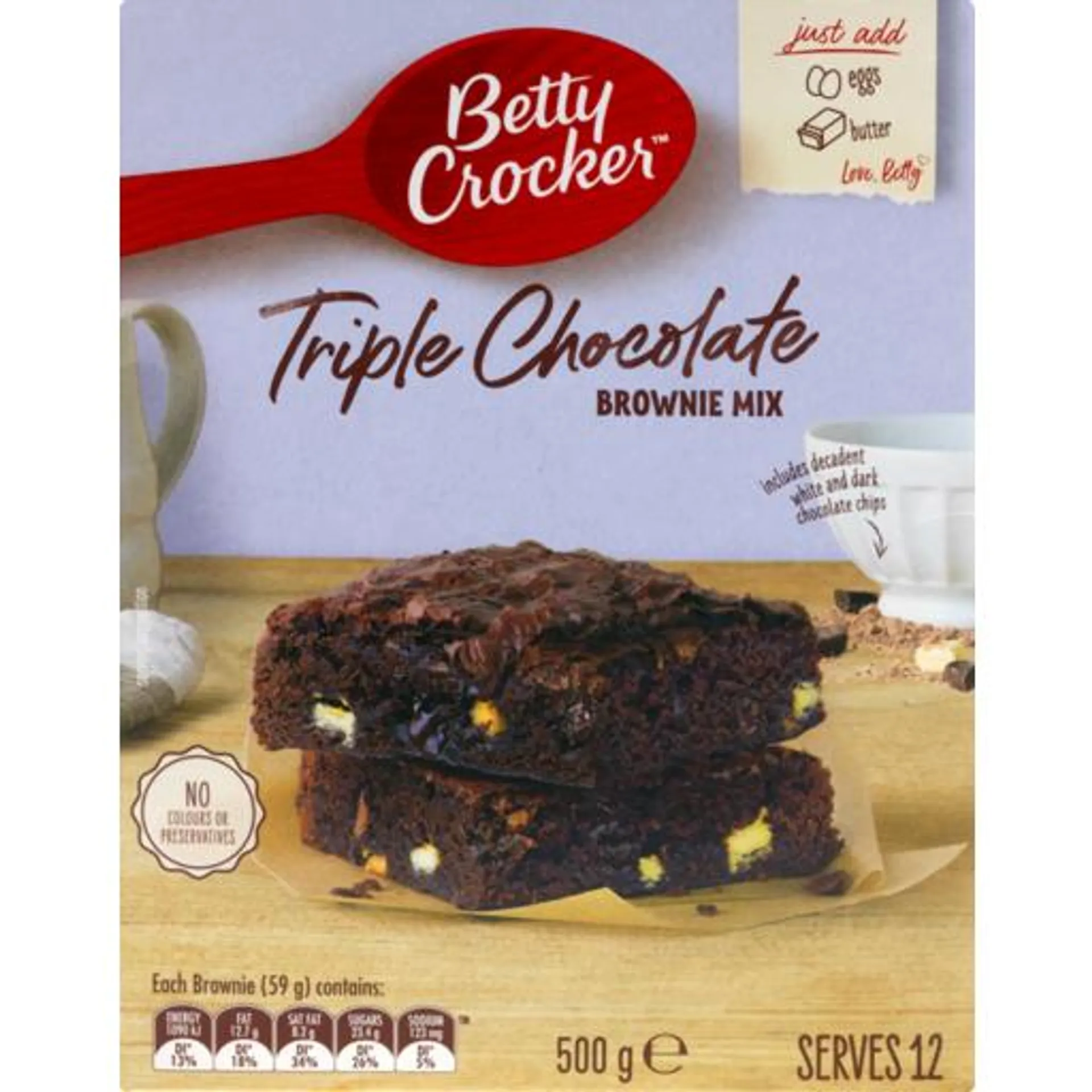 Betty Crocker Brownie Mix Triple Chocolate Fudge 500g