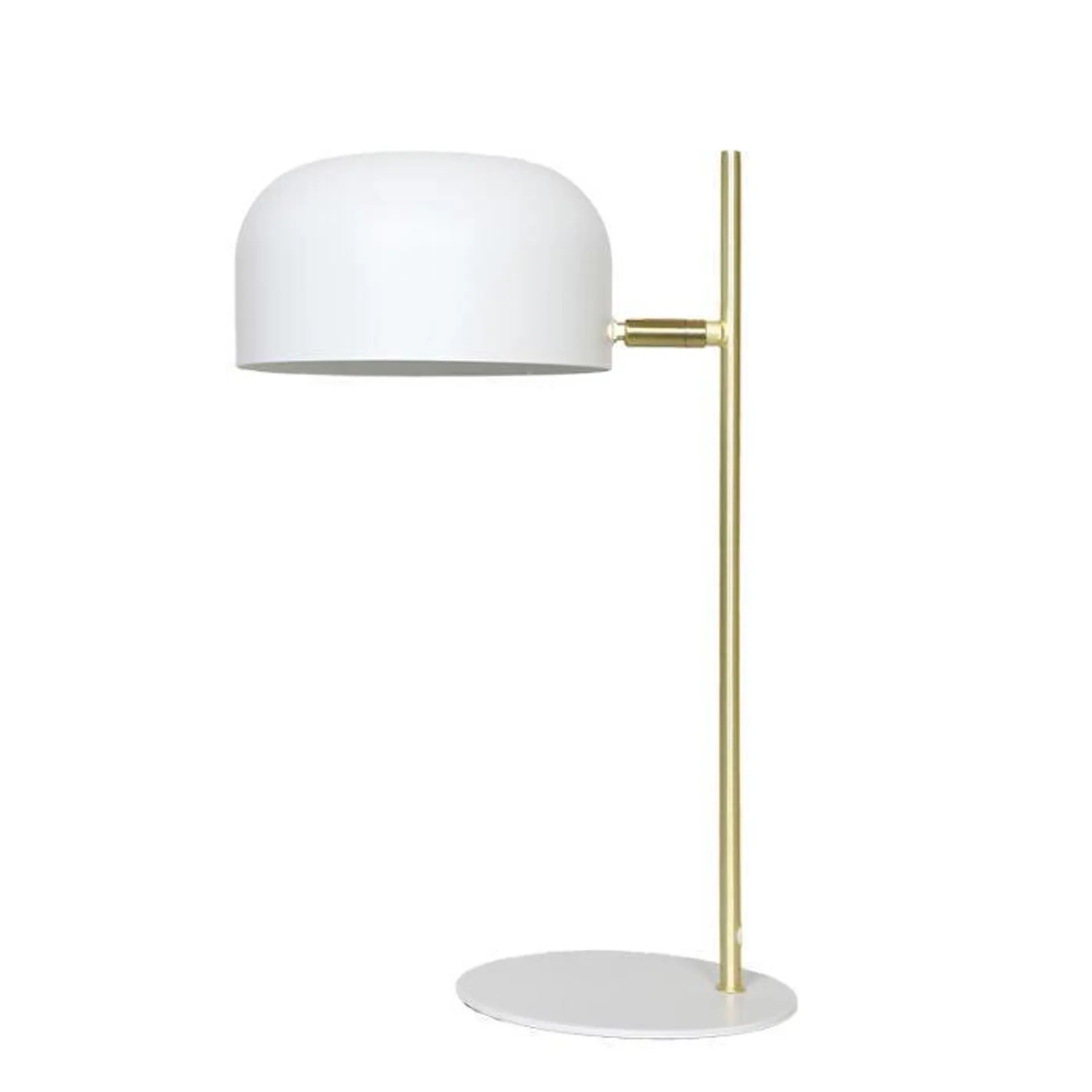 Turin Matt White/Brushed Brass Desk Lamp