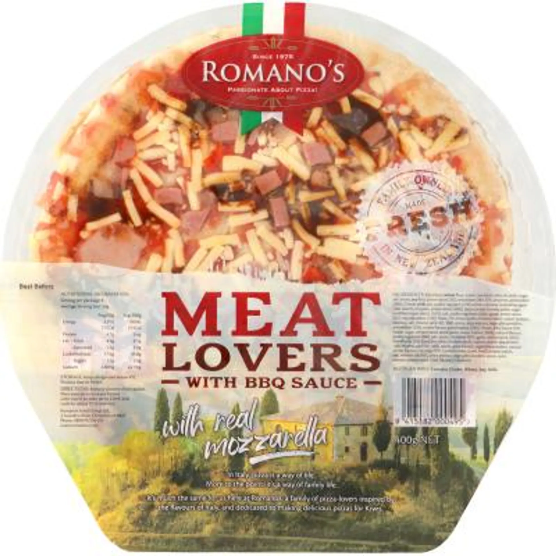 Romano's Meatlovers With BBQ Sauce Pizza