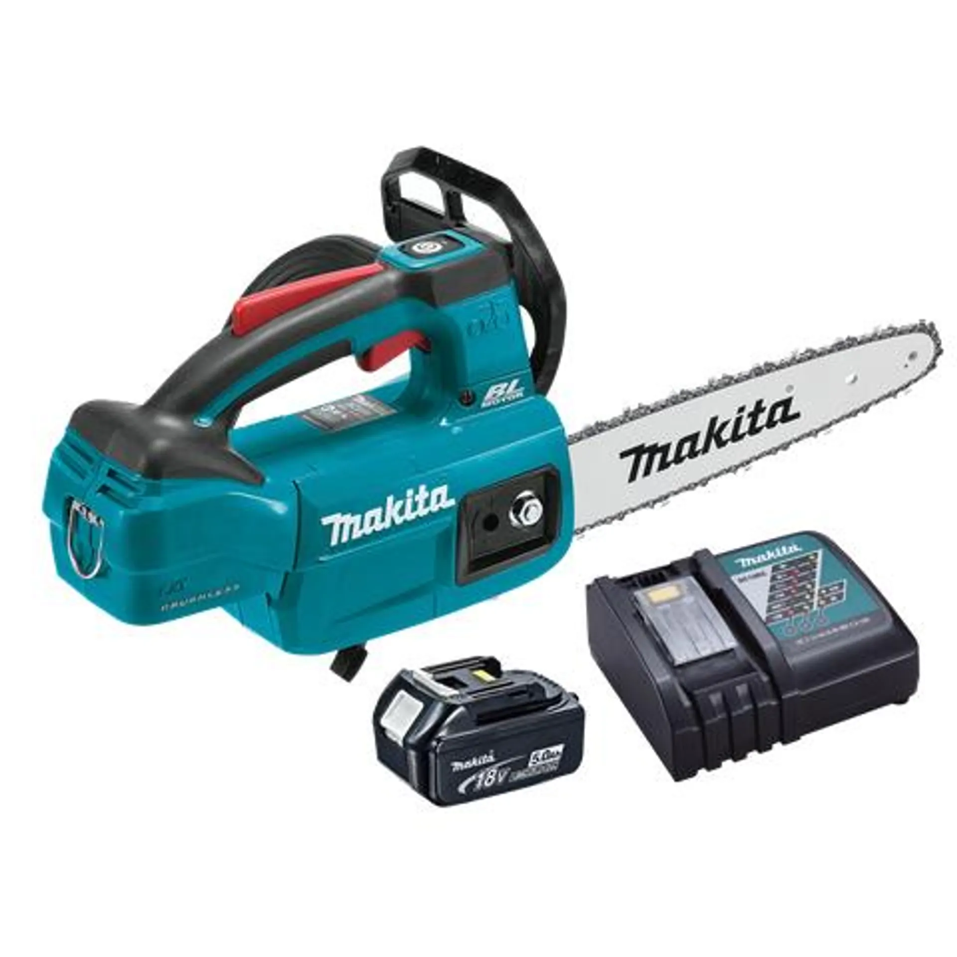 Makita LXT Cordless Chainsaw Top Handle 250mm/10in 1/4in Chain 18V 5Ah