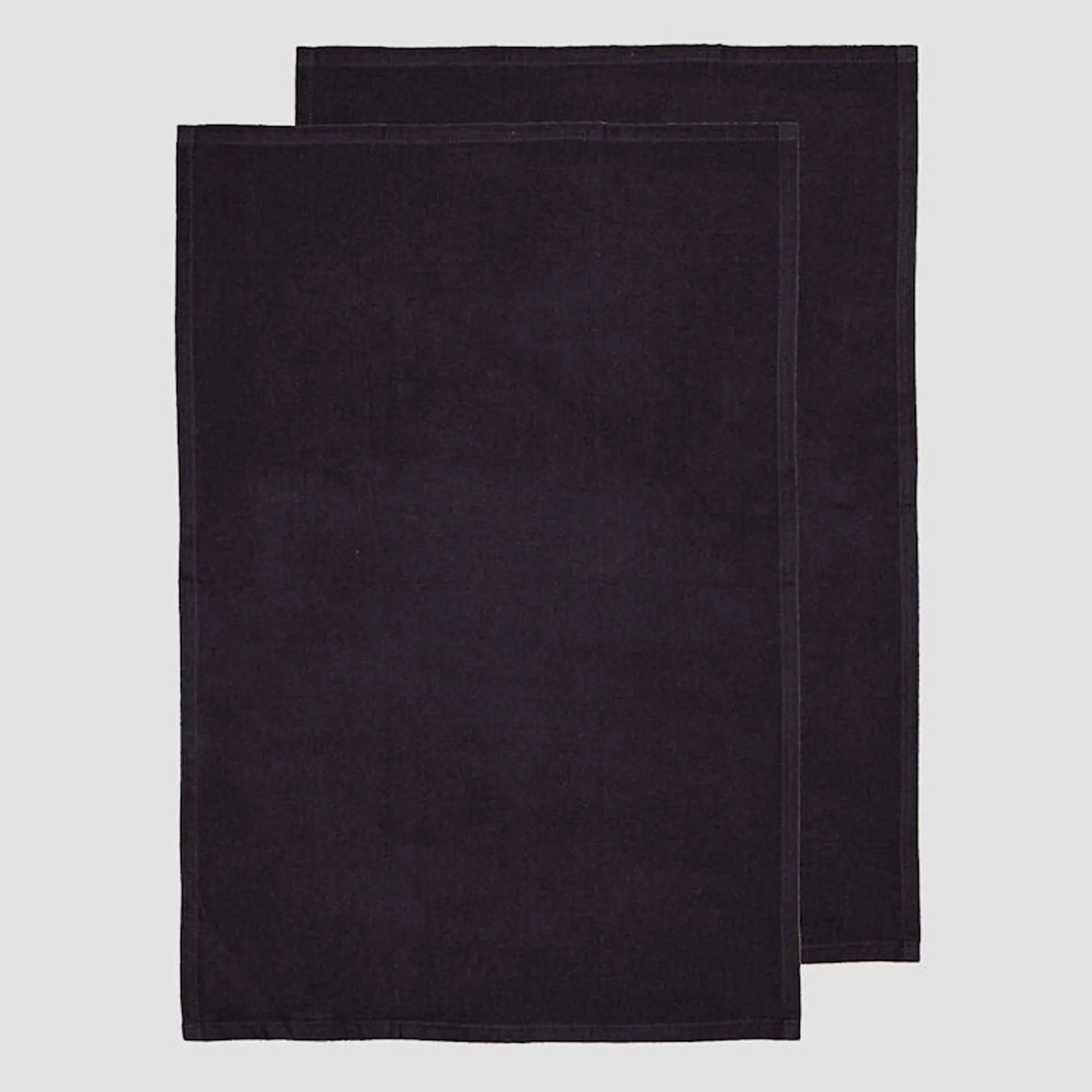 Just Home Wells Kitchen Towel Charcoal PK2