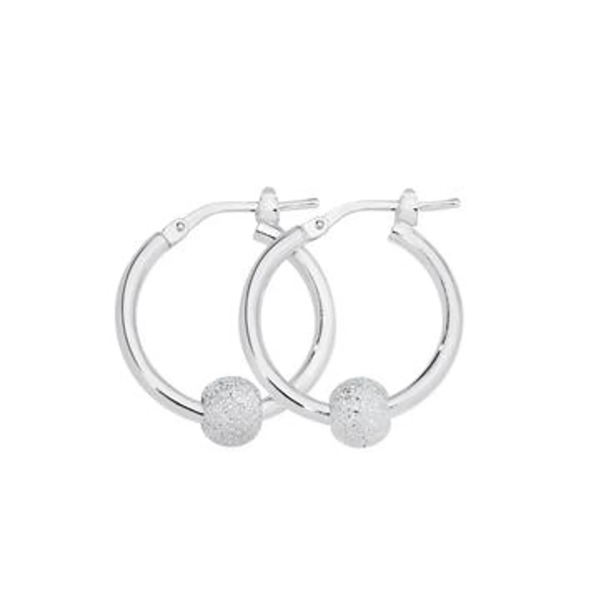 Sterling Silver 15mm Stardust Hoop Earring