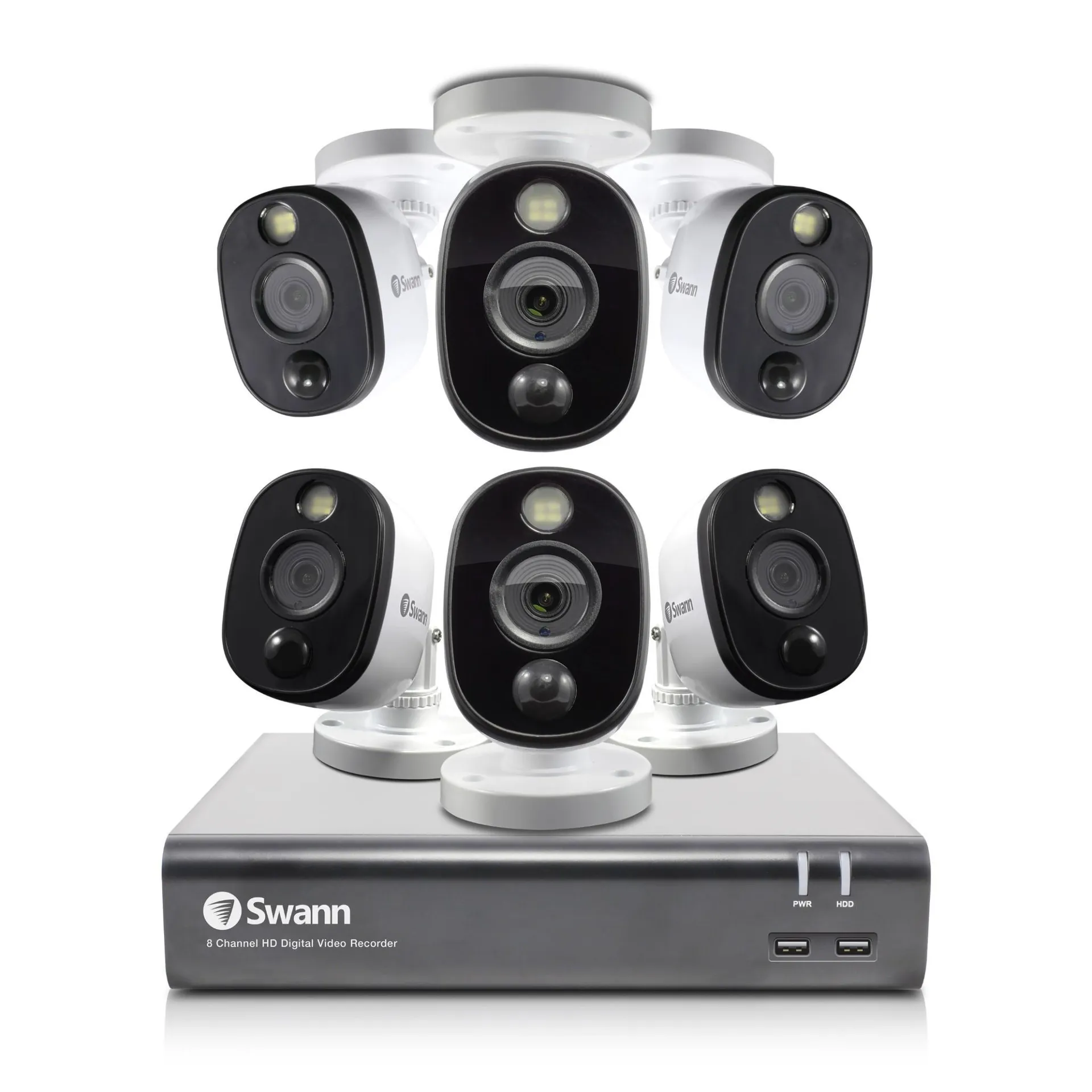 Swann 6 Camera 8 Channel 1080p Full HD DVR Spotlight Security System