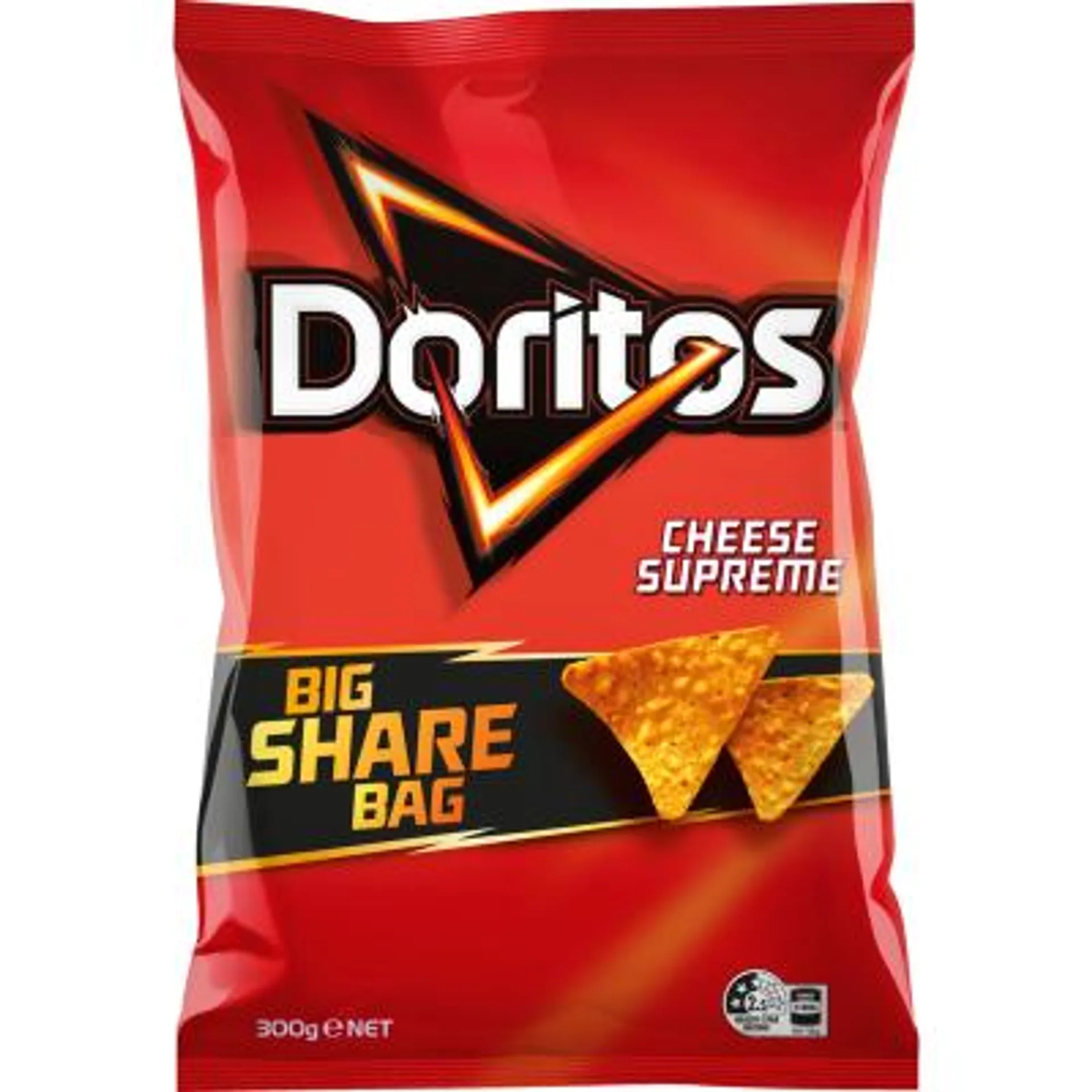 Doritos Cheese Supreme Corn Chips Party Bag Share Pack