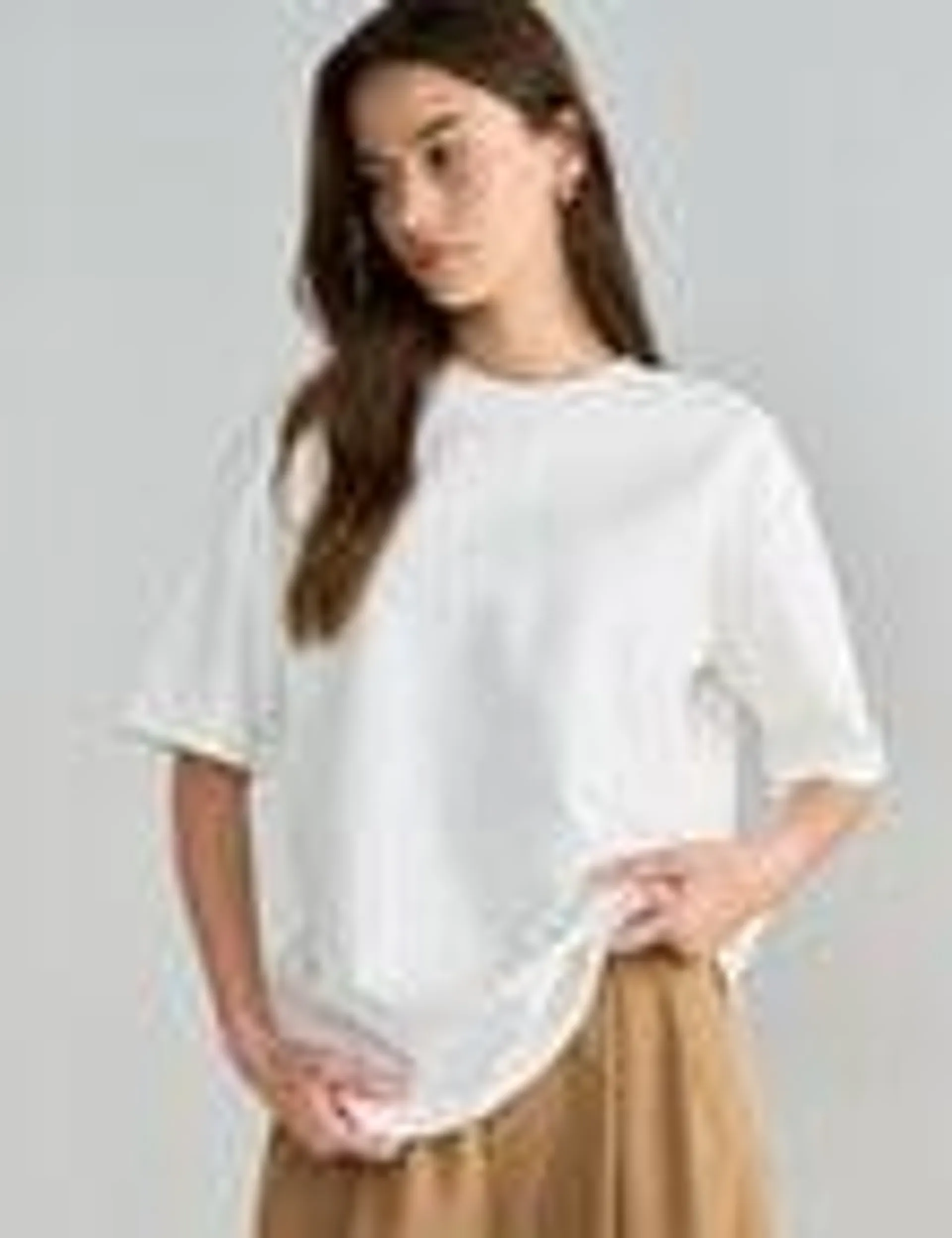 Mineral Anton Boxy Short Sleeve Tee, Ivory