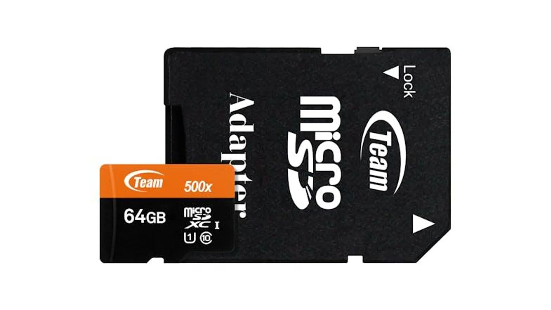 Team Group MicroSD Card with Adapter - 64GB (microSDXC, UHS-I, V10, U1, A1)