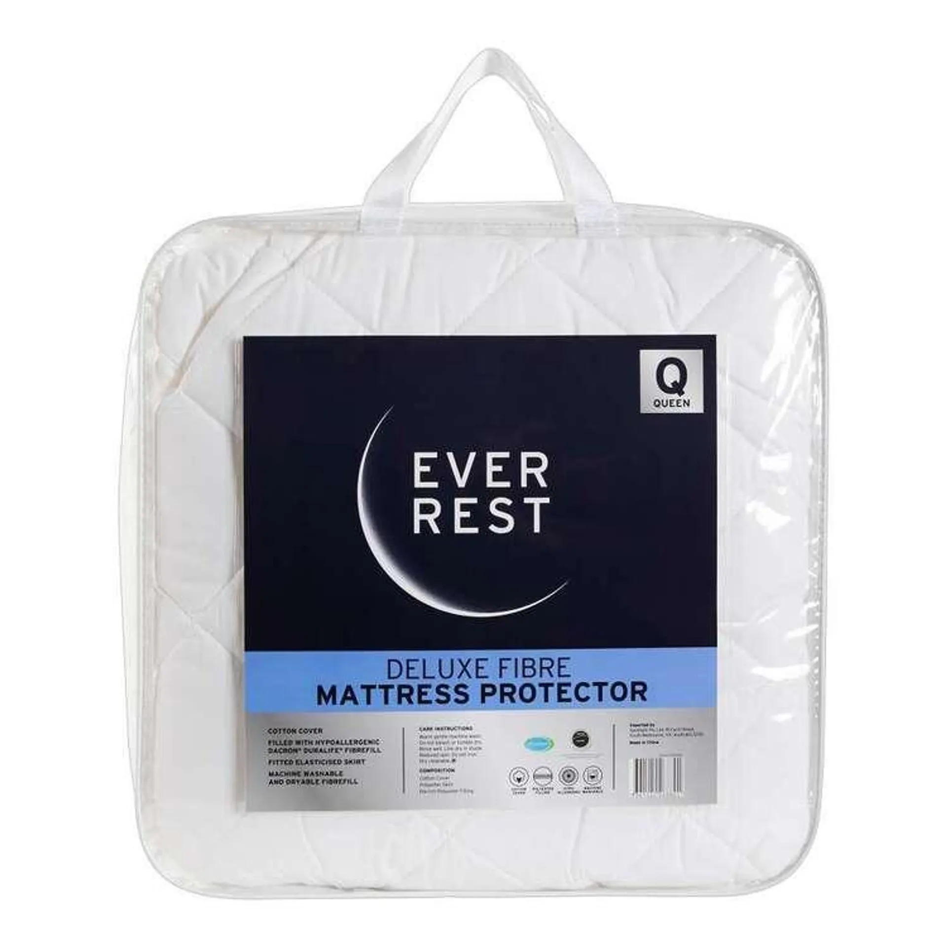 Ever Rest Deluxe Fibre Mattress Protector White