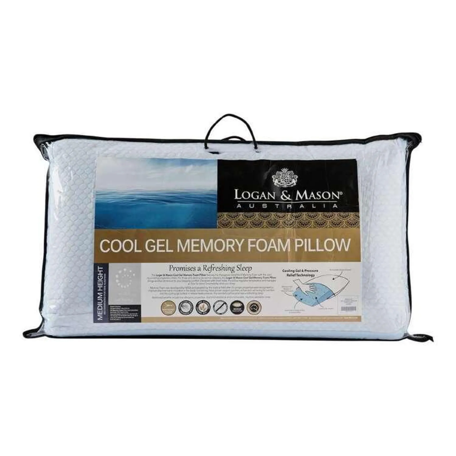 Logan & Mason Cool Gel Memory Foam Pillow White Standard