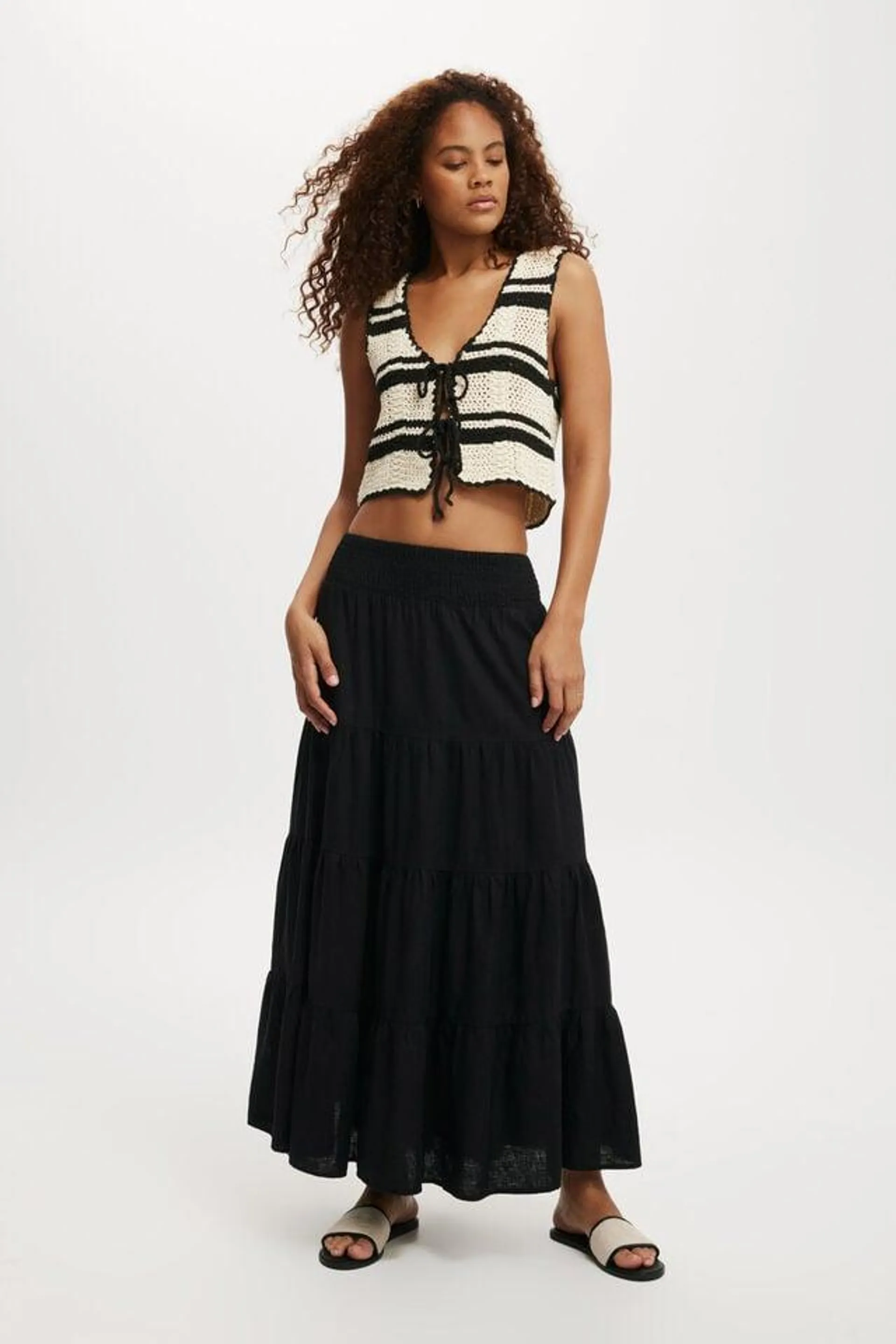 Haven Shirred Waist Maxi Skirt