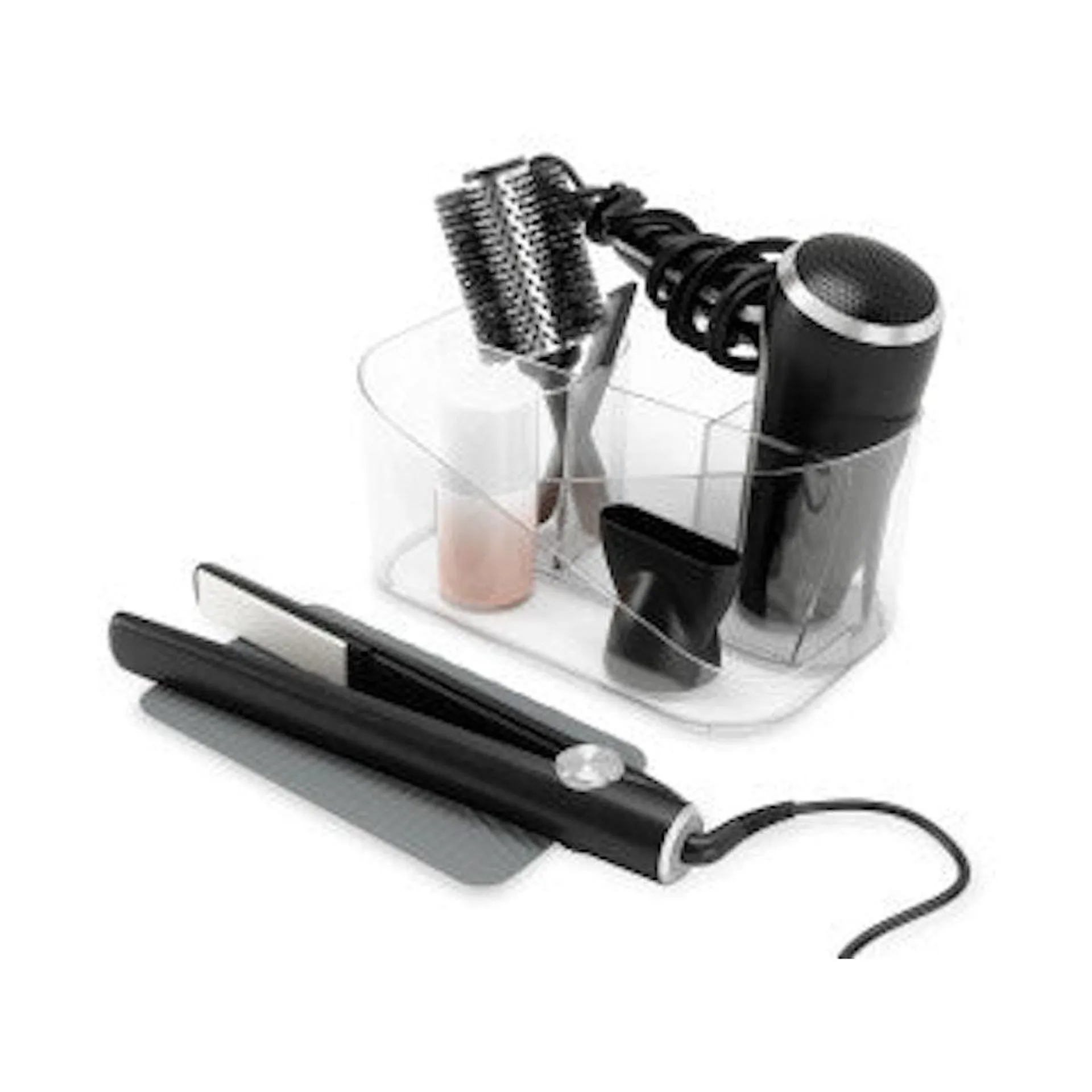 Umbra Glam Hair Tool Organiser Charcoal Clear