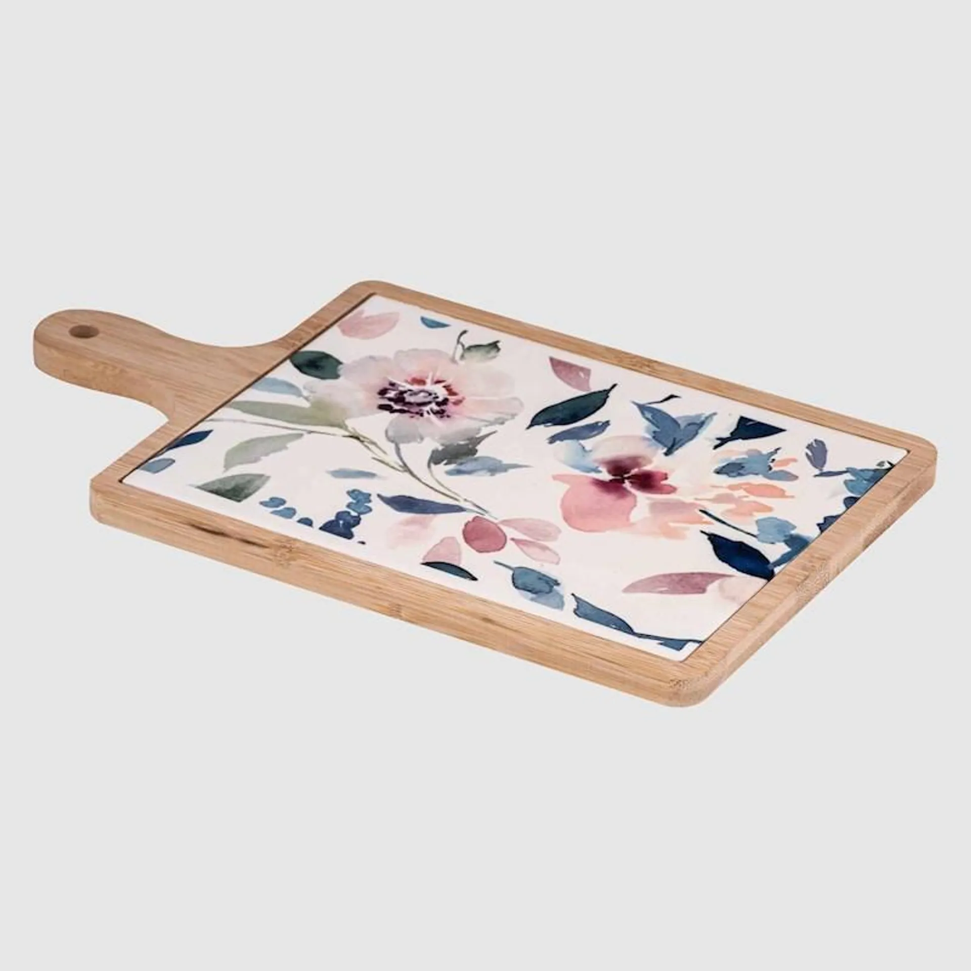 Just Home Clementine Floral Square Ceramic Inlay Board