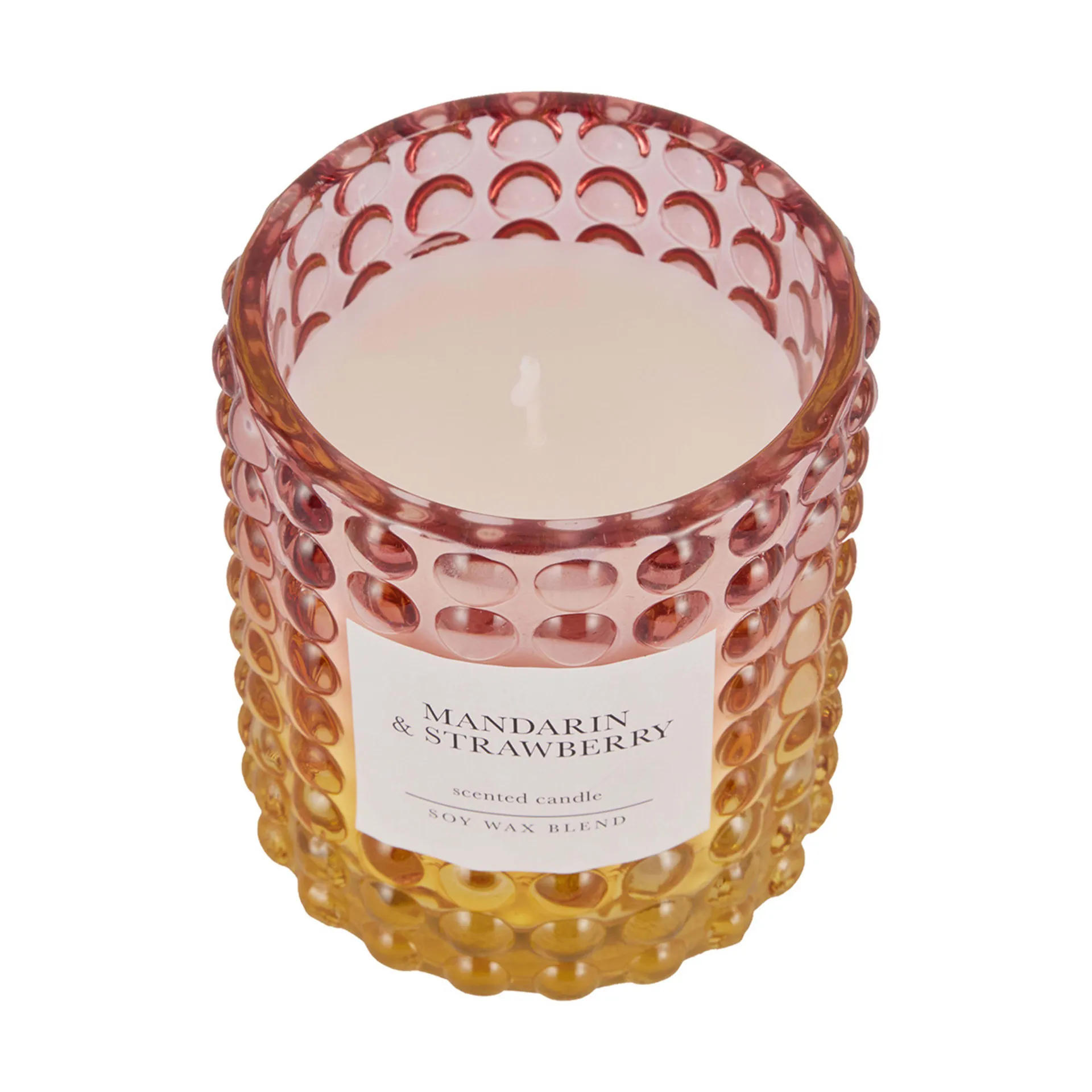 Mandarin and Strawberry Prosecco Fizz Ombre Soy Wax Blend Scented Candle