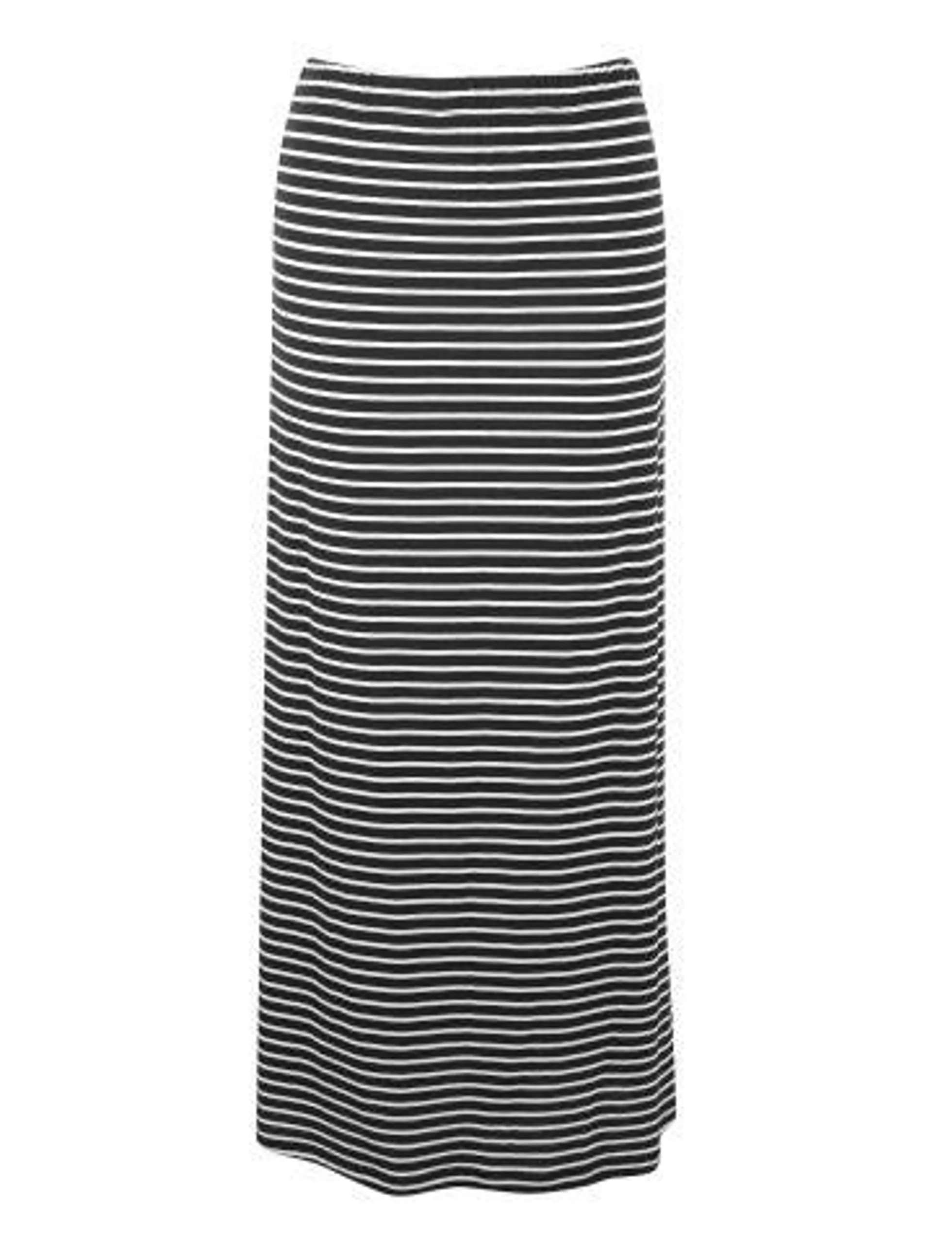 Women's Jersey Maxi Skirt in Black / White