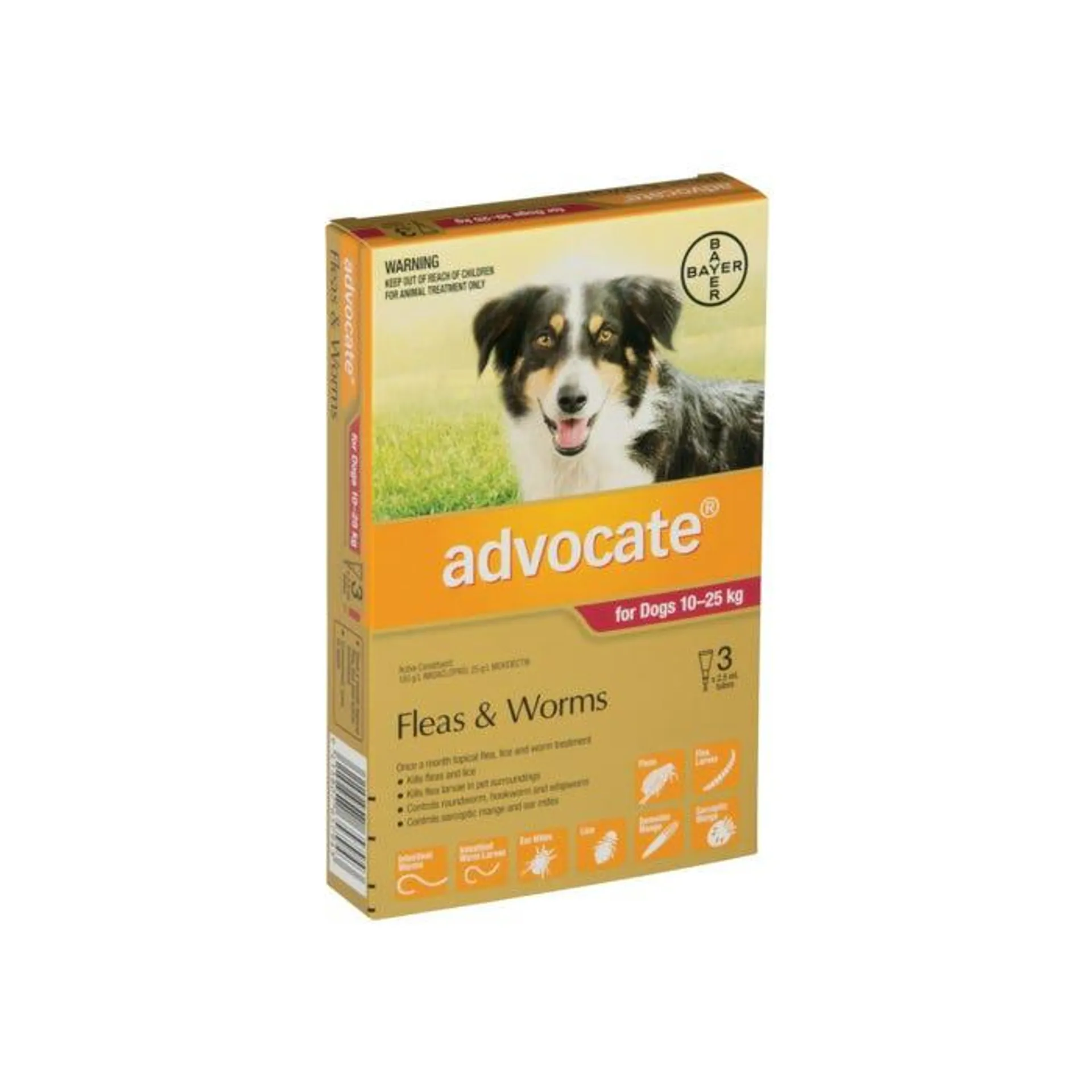 Advocate Flea Treatment For Dogs 10-25kg - 3 Pack