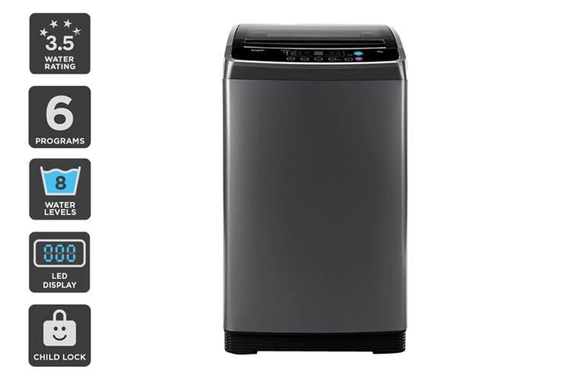 Kogan 7kg Top Load Washing Machine (Dark Graphite)